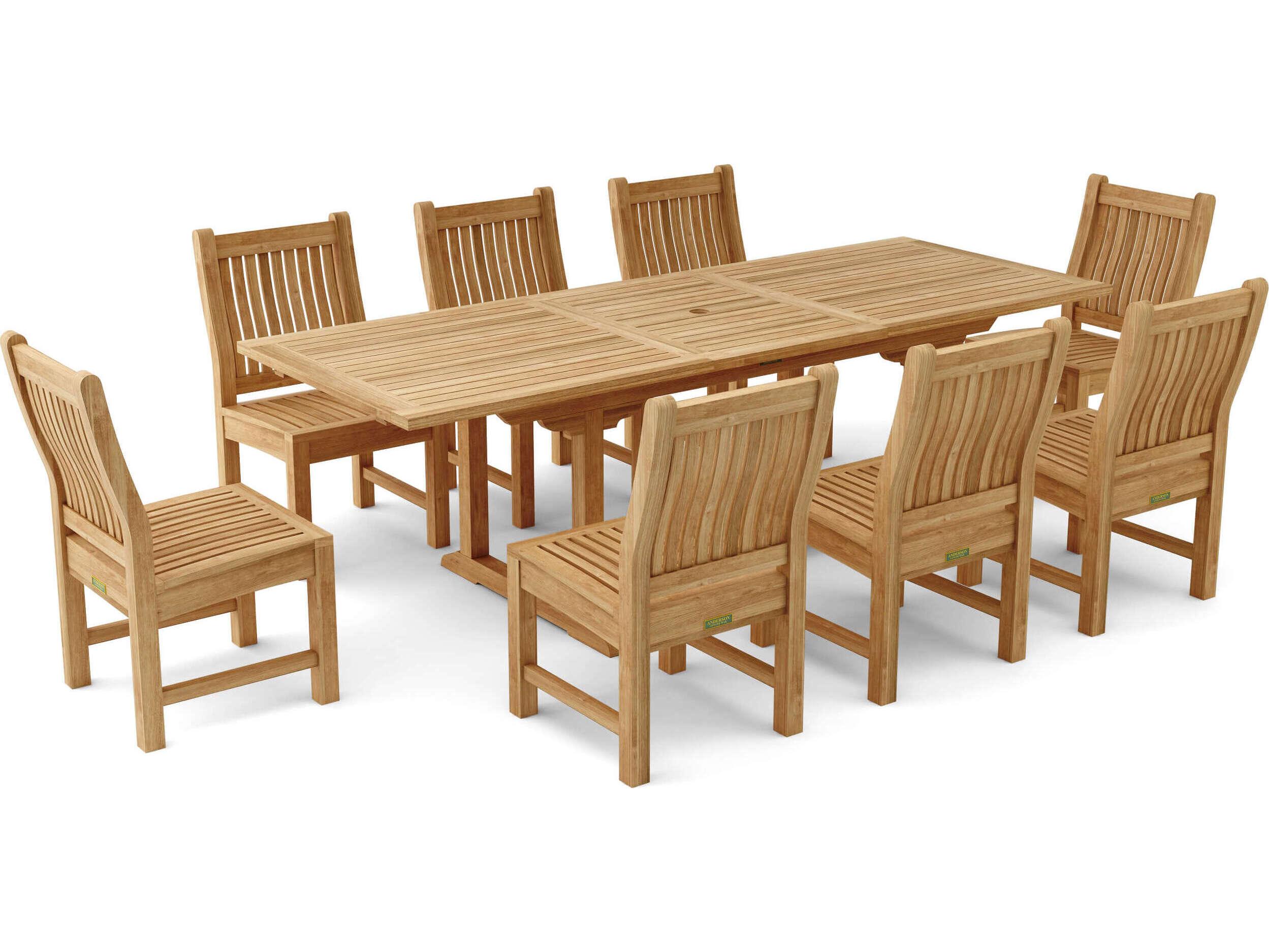 Anderson Teak Bahama Sahara 9-Piece 8' Rectangular Patio Dining Set