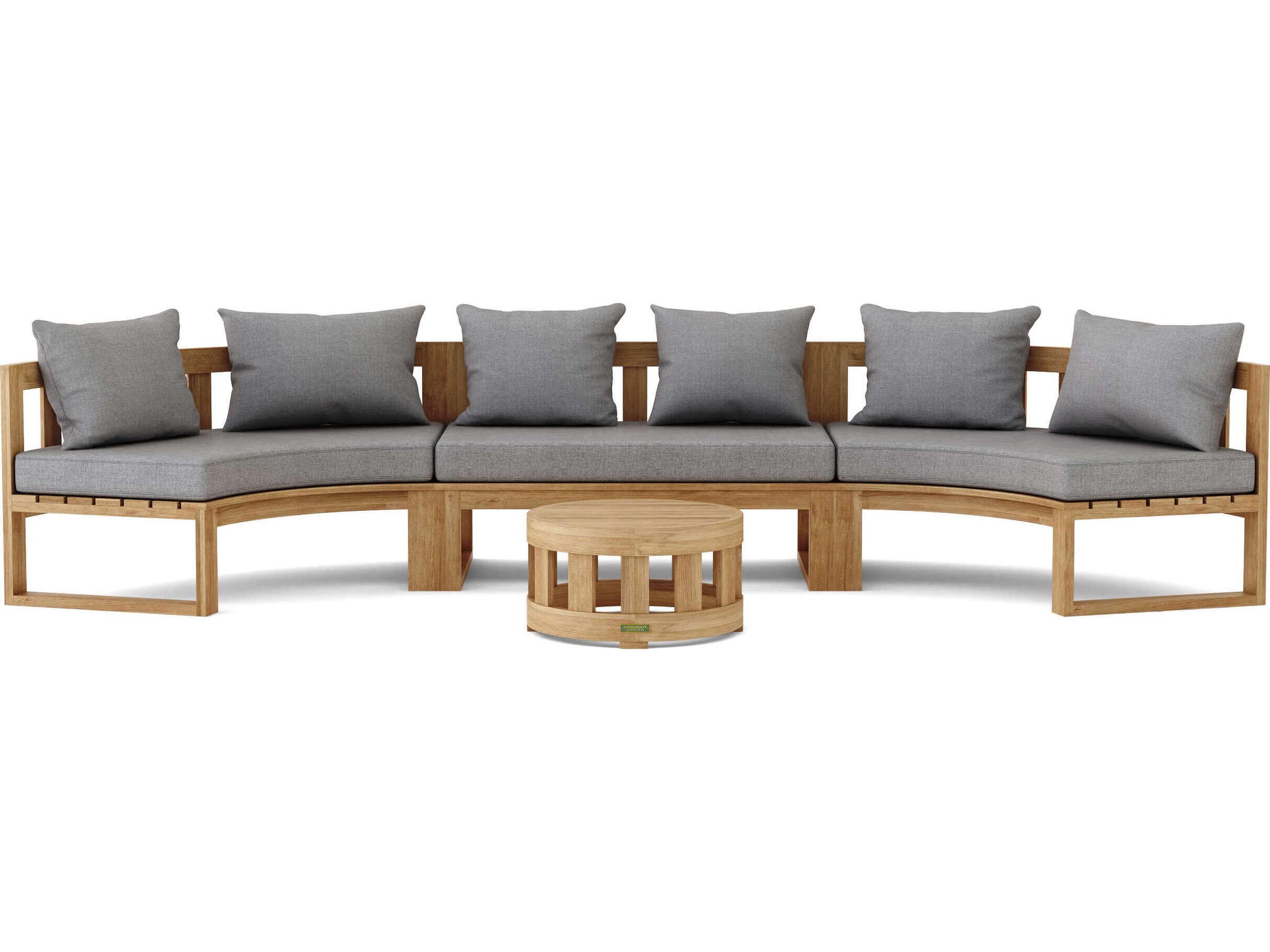 Anderson Teak Circular Modular Deep Seating Teak Patio Lounge Set