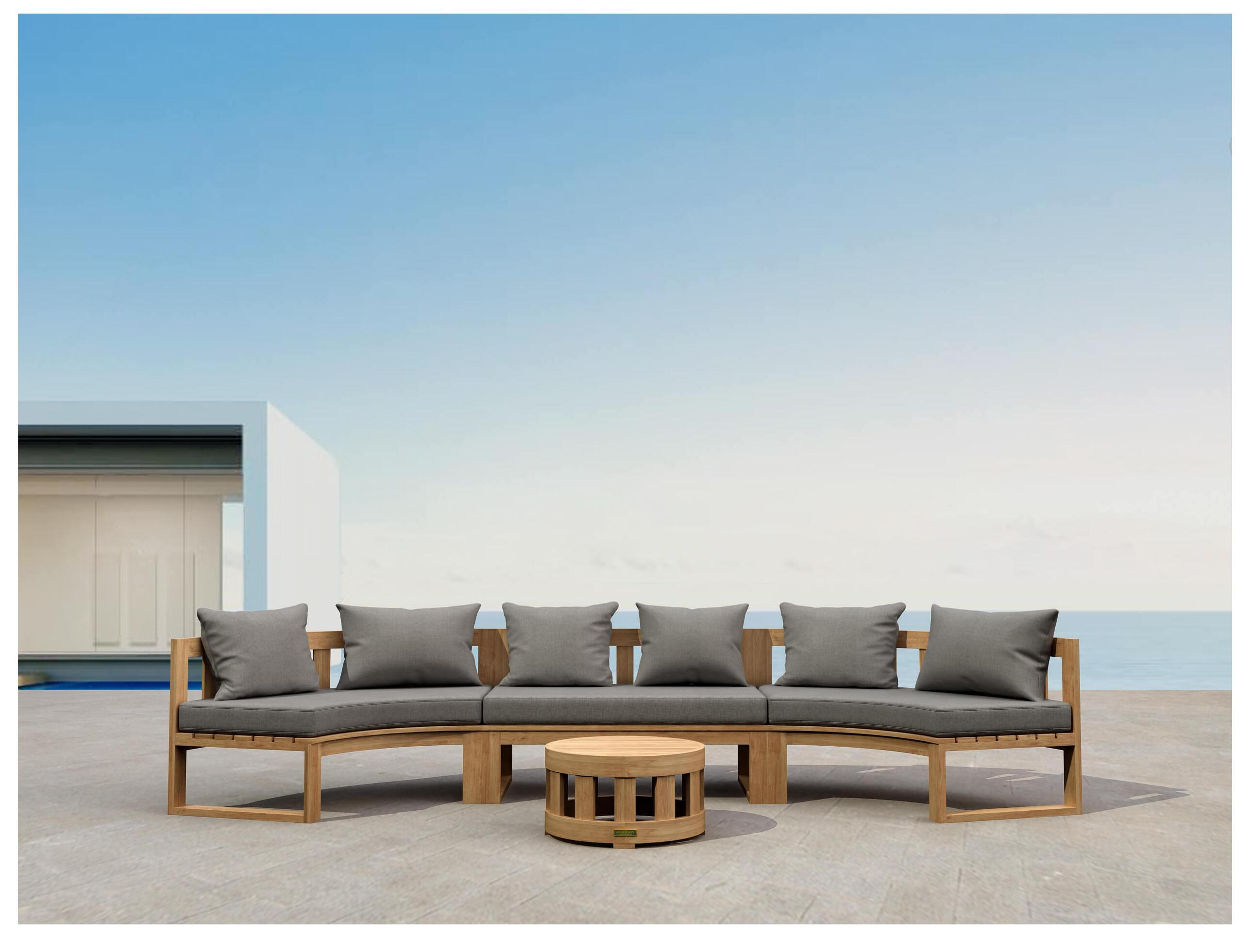 Anderson Teak Circular Modular Deep Seating Teak Patio Lounge Set