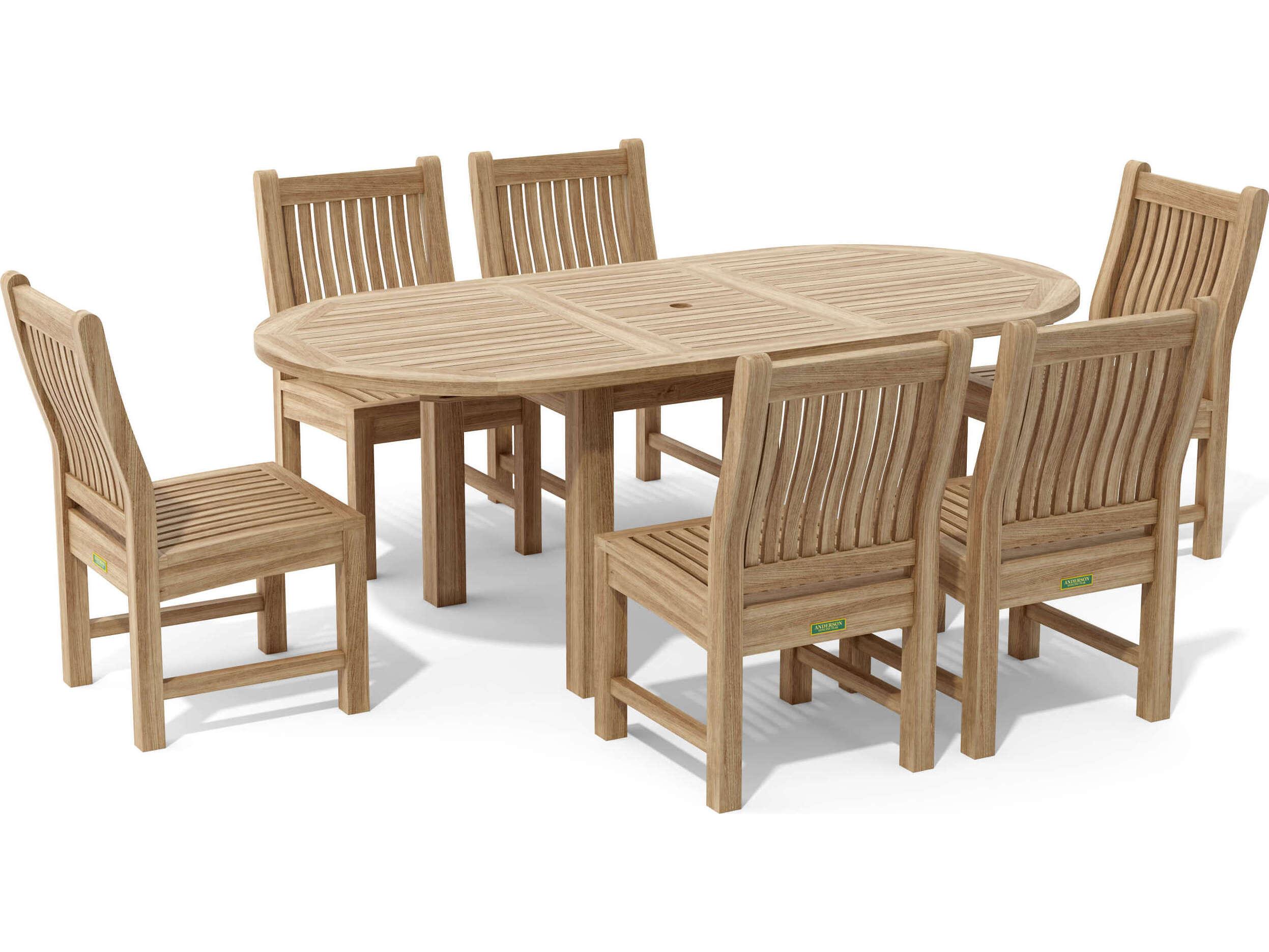 Anderson Teak Bahama Sahara 7-Piece 8' Rectangular Outdoor Dining Set