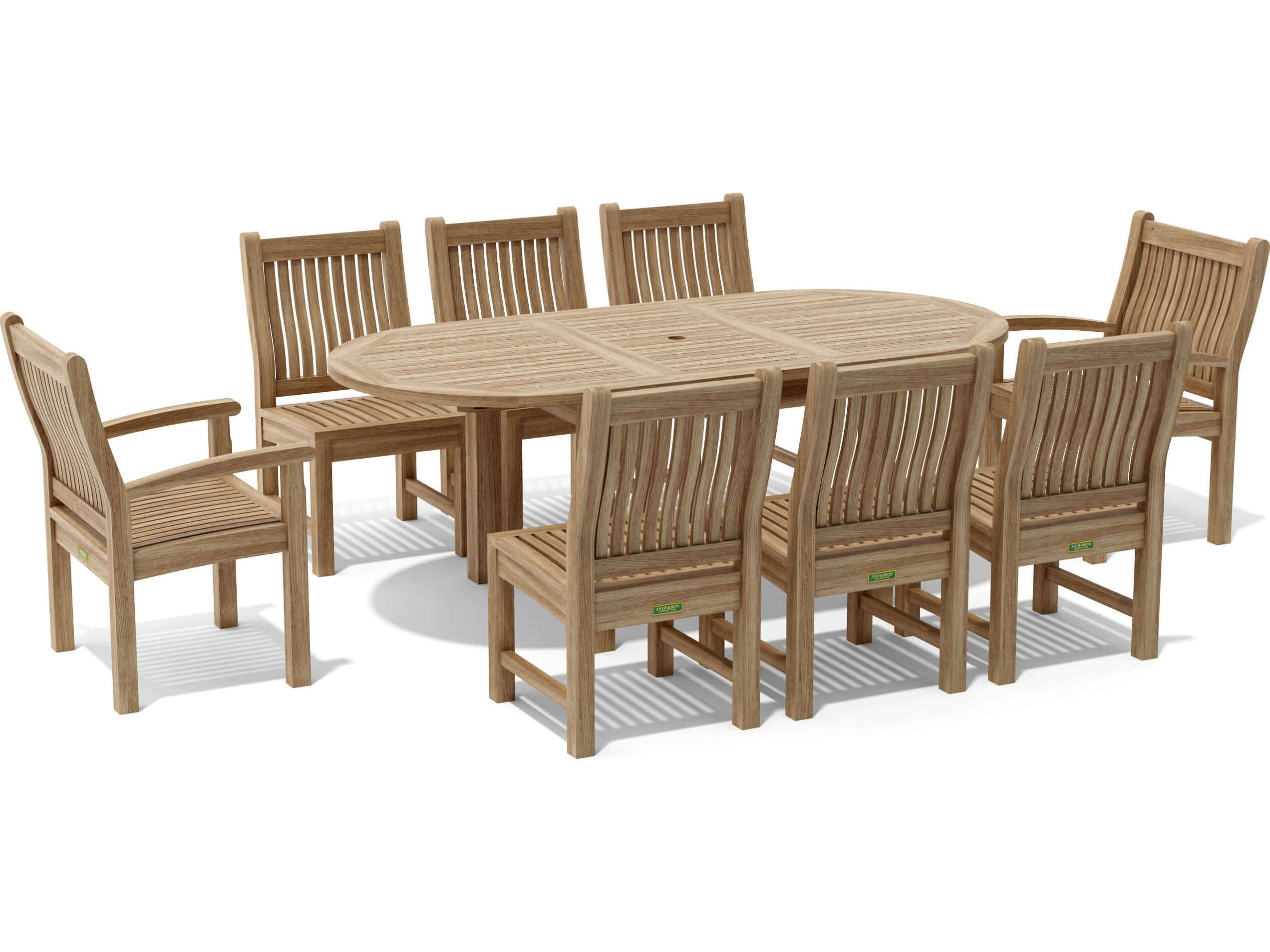 Anderson Teak Bahama Sahara 9-Piece 78'' Oval Patio Dining Set