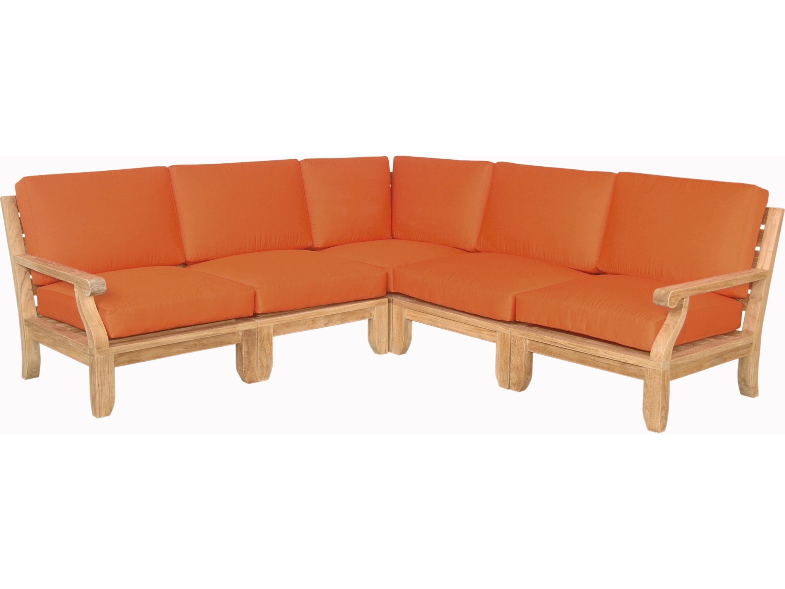 Anderson Teak Riviera Luxe 7-Piece Modular Set With Rectangular Table A