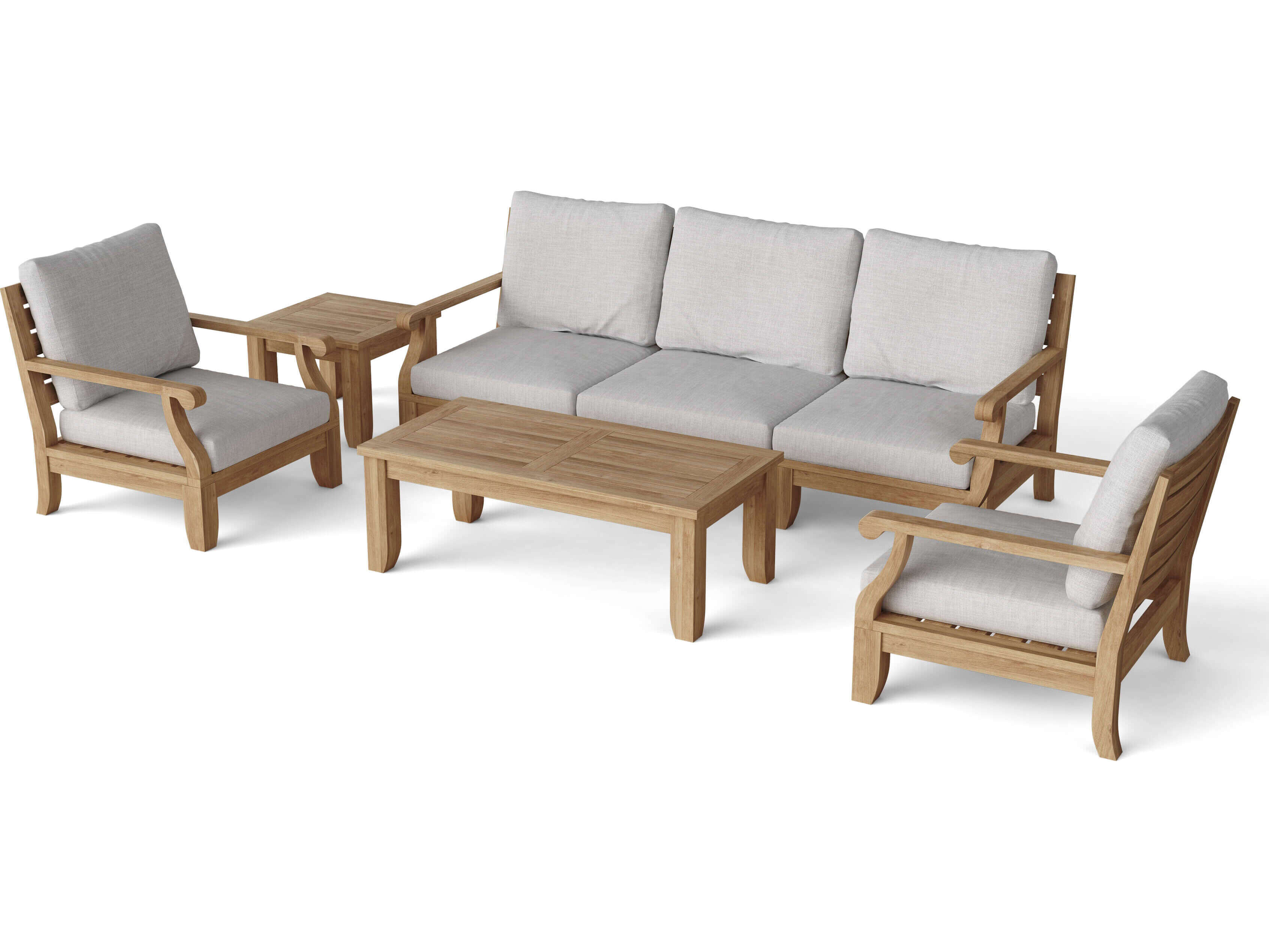 Anderson Teak Riviera Luxe 7-Piece Modular Set With Rectangular Table B