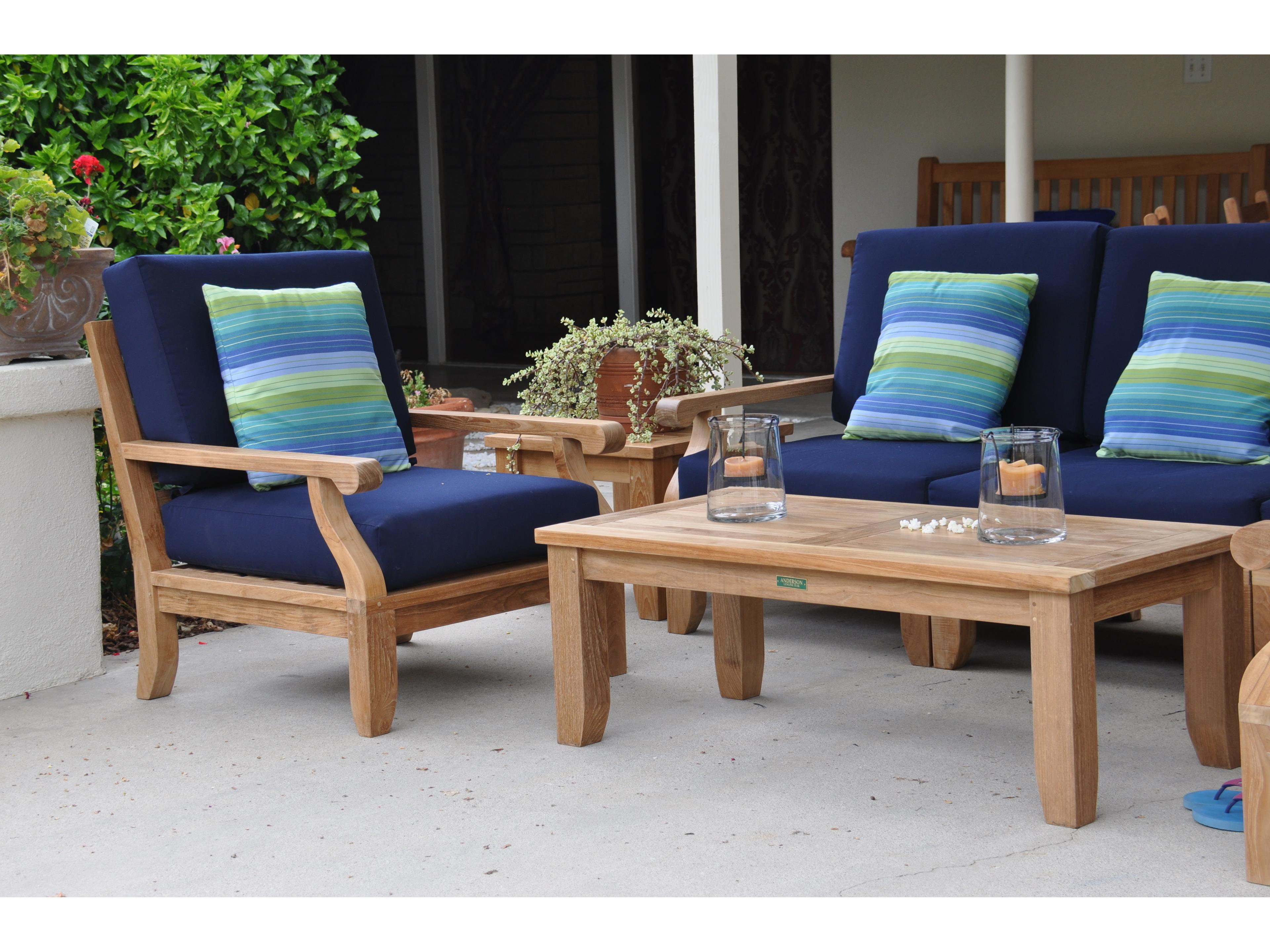 Anderson Teak Riviera Luxe 7-Piece Modular Set With Rectangular Table B