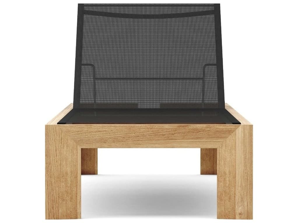 Anderson Teak Smyrna Natural Sling Outdoor Chaise Lounge