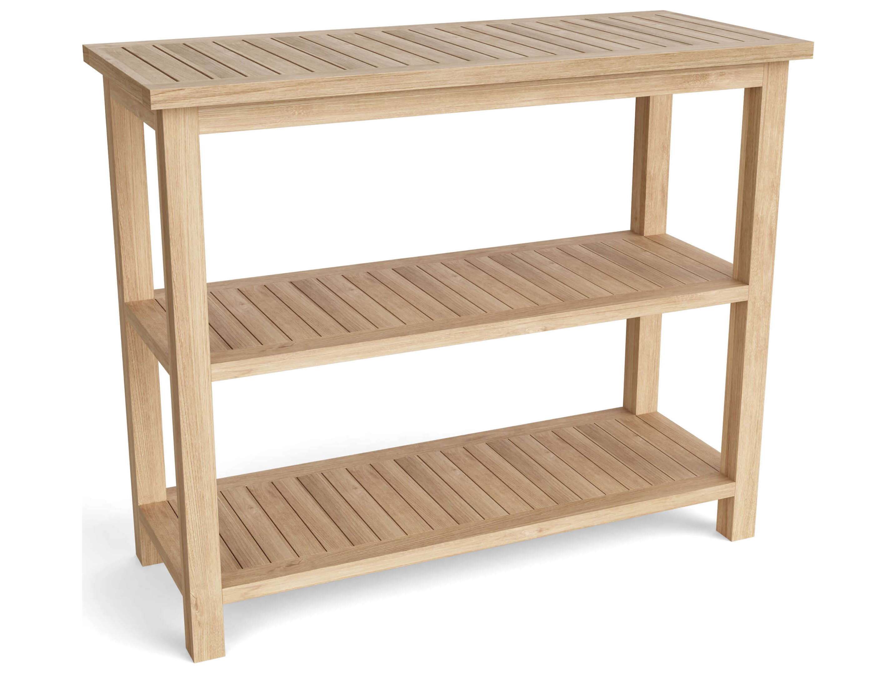 Anderson Teak Towel Console with 2 Shelves Table