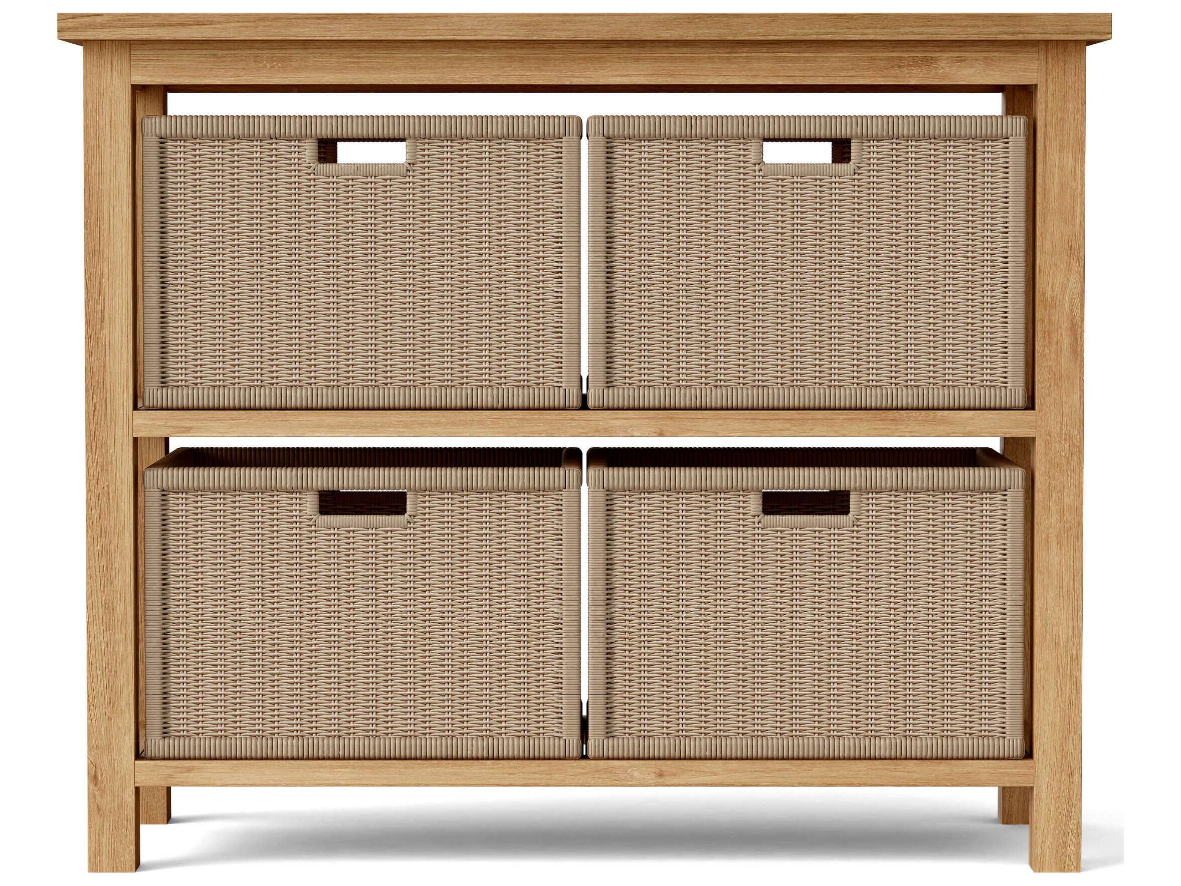 Anderson Teak Towel Console with 2 Shelves Table