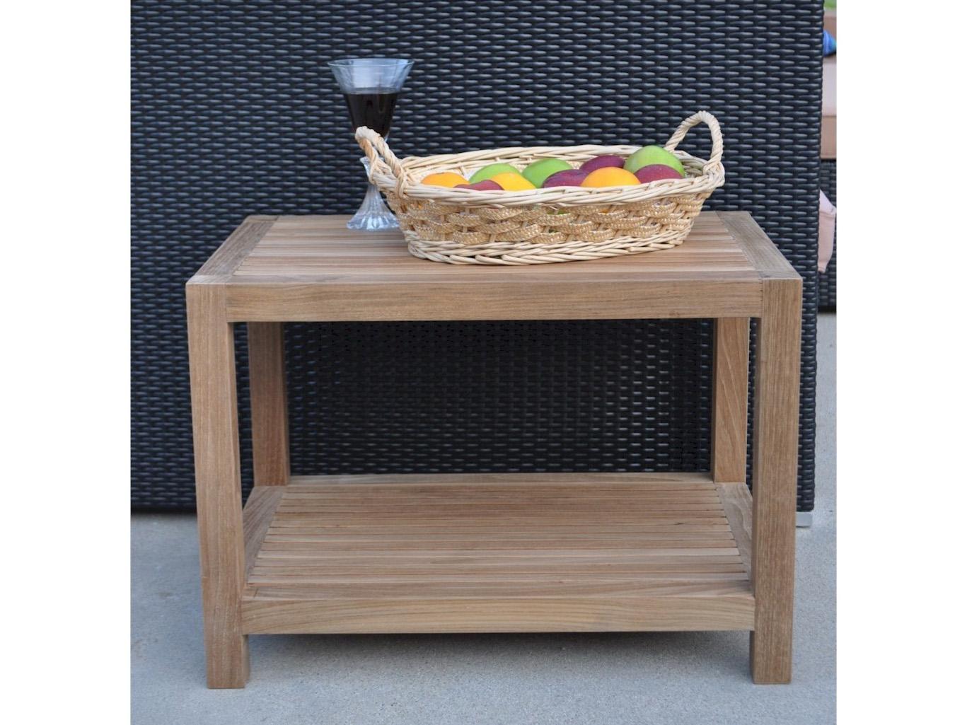 Anderson Teak Windsor Outdoor Patio Side Table 2-Tier