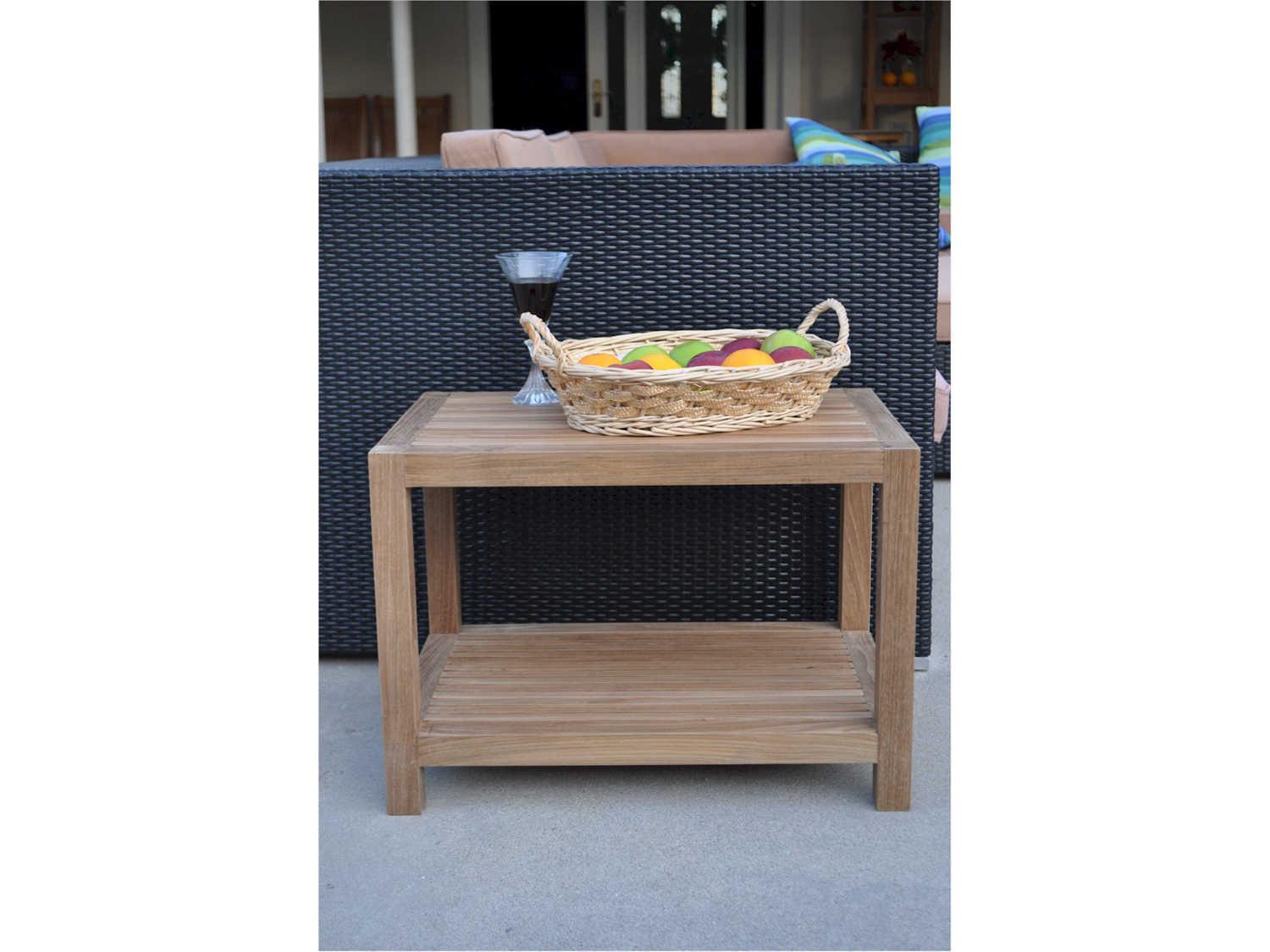 Anderson Teak Windsor Outdoor Patio Side Table 2-Tier
