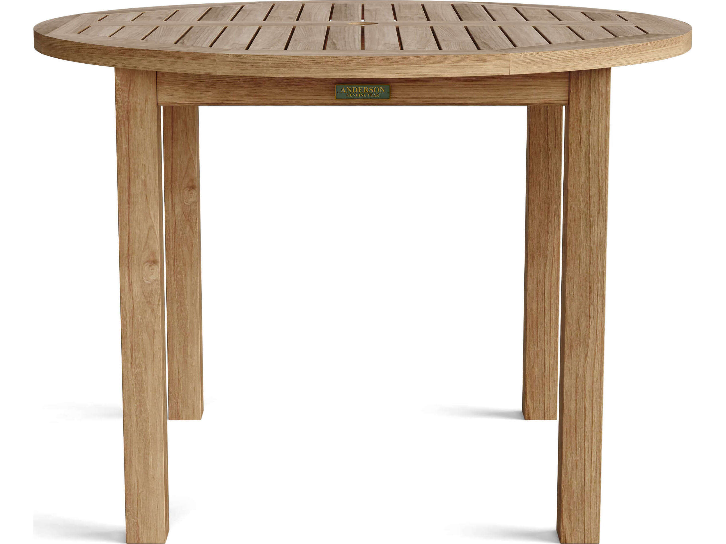 Anderson Teak Bahama Round Umbrella Hole Dining Table