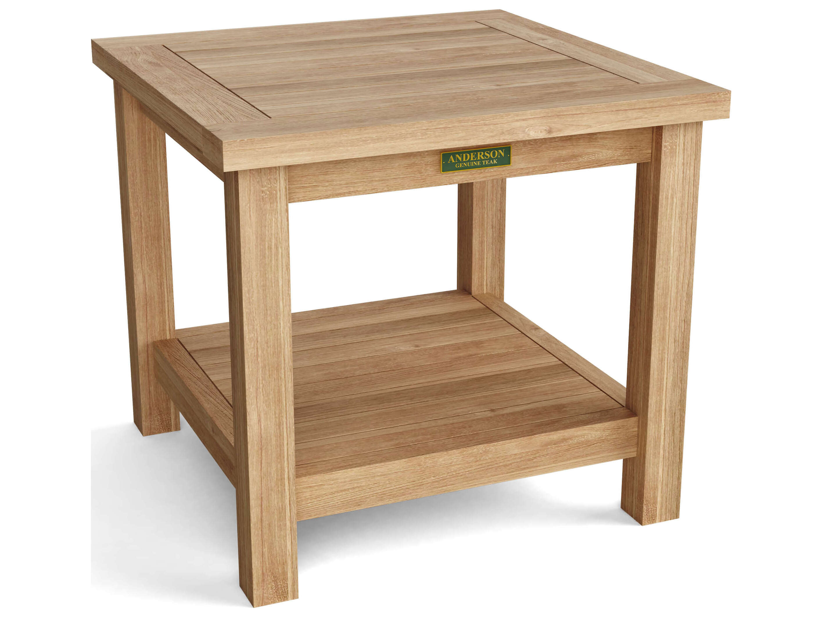 Anderson Teak Square 2-Tier Outdoor Patio Side Table