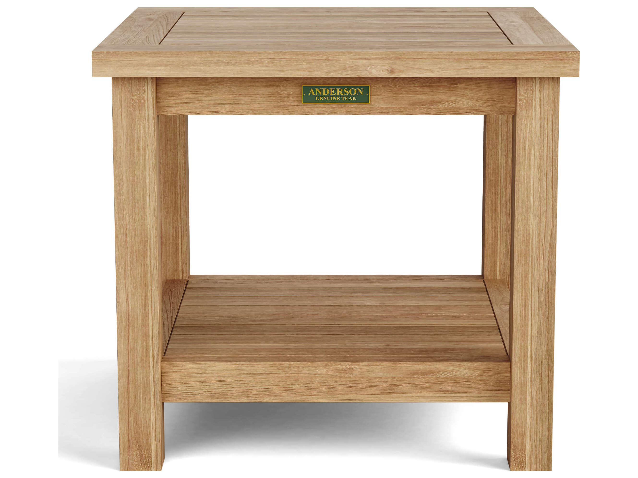 Anderson Teak Square 2-Tier Outdoor Patio Side Table