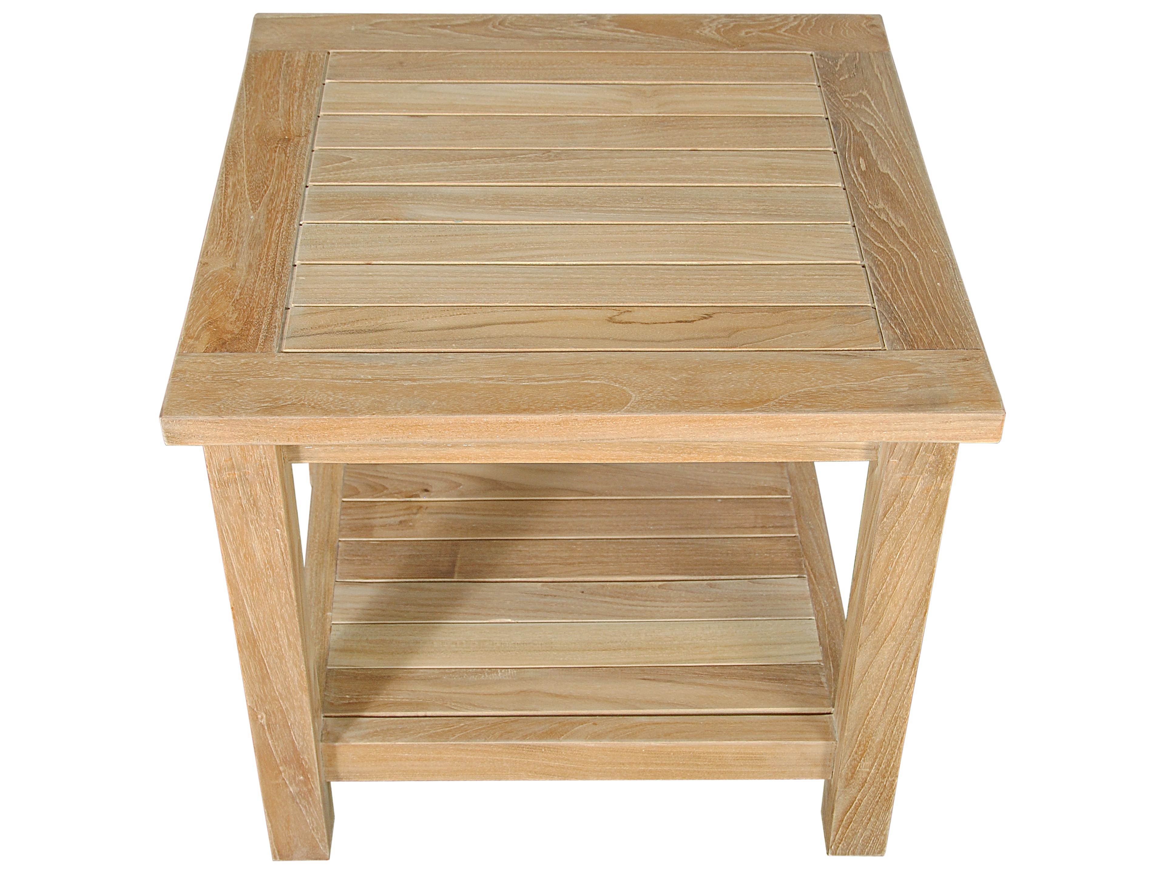 Anderson Teak Square 2-Tier Outdoor Patio Side Table