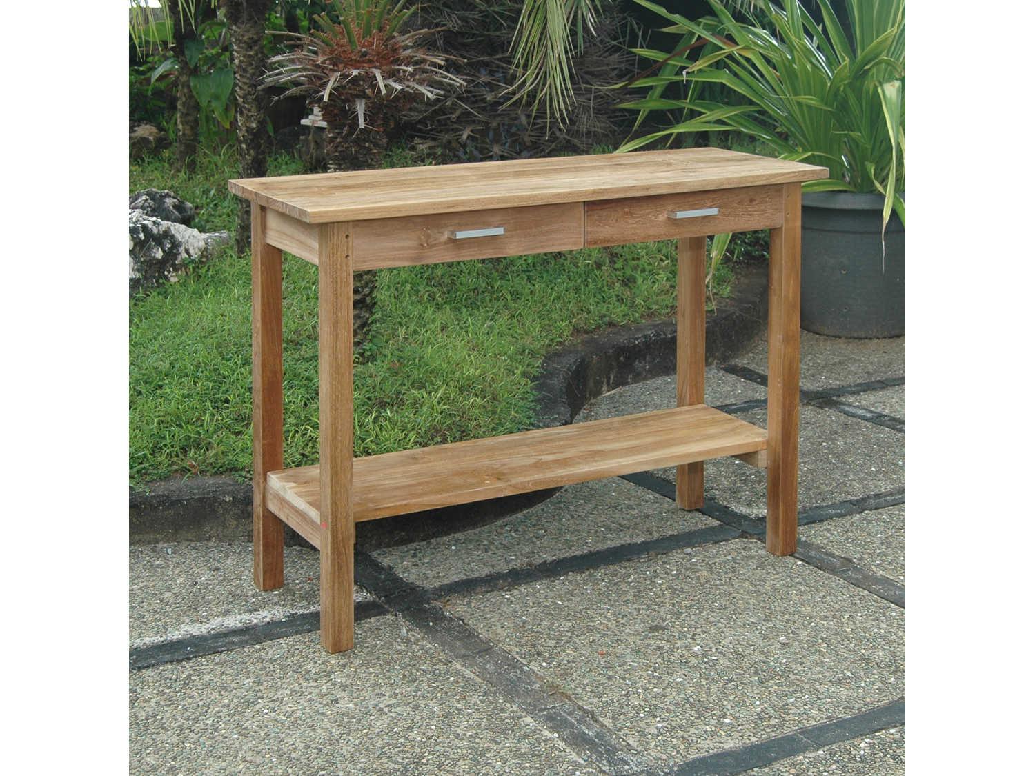 Anderson Teak Atlanta Rectangular Serving Table with 2 Drawers And 1 Shelf