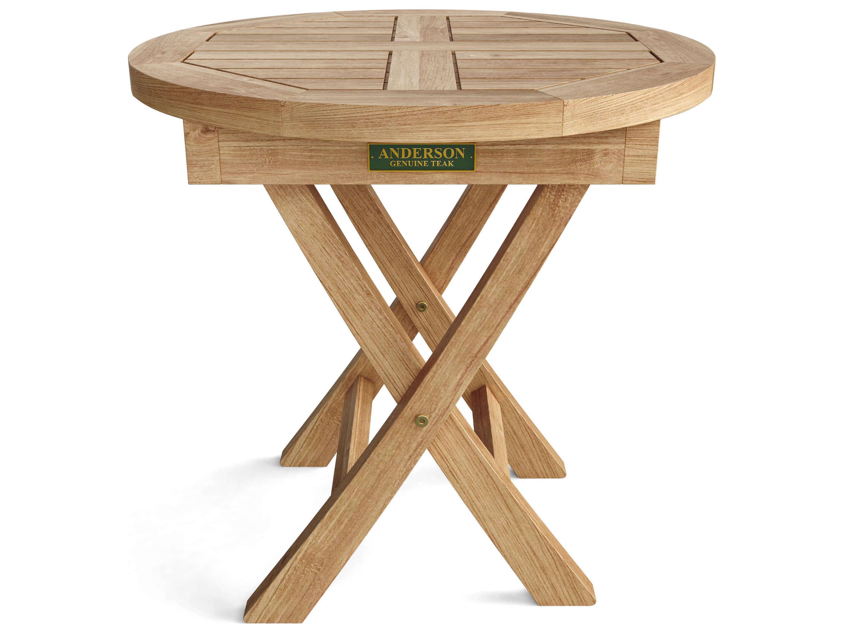 Anderson Teak Bahama Mini Side Round Folding Table
