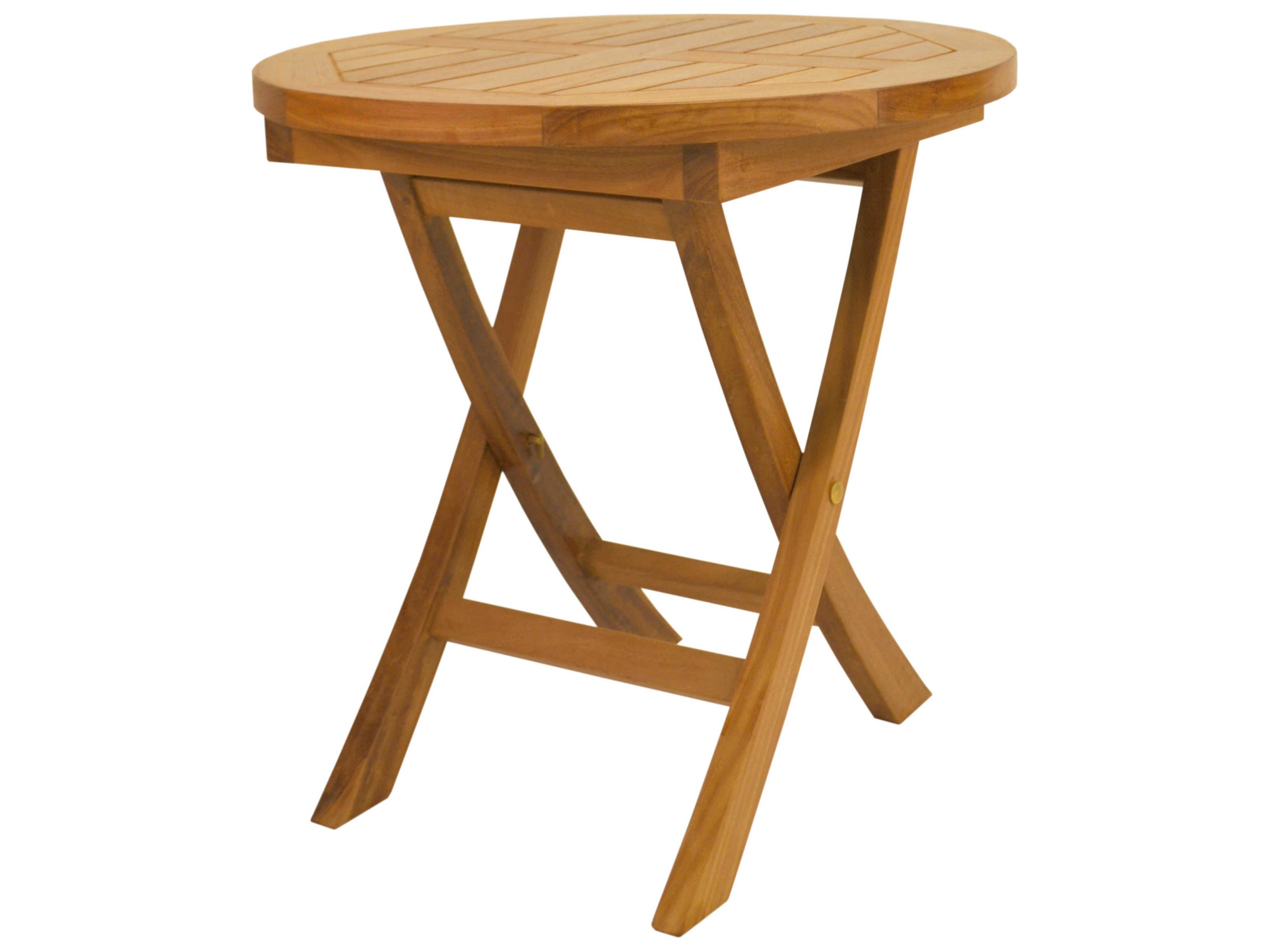 Anderson Teak Bahama Mini Side Round Folding Table