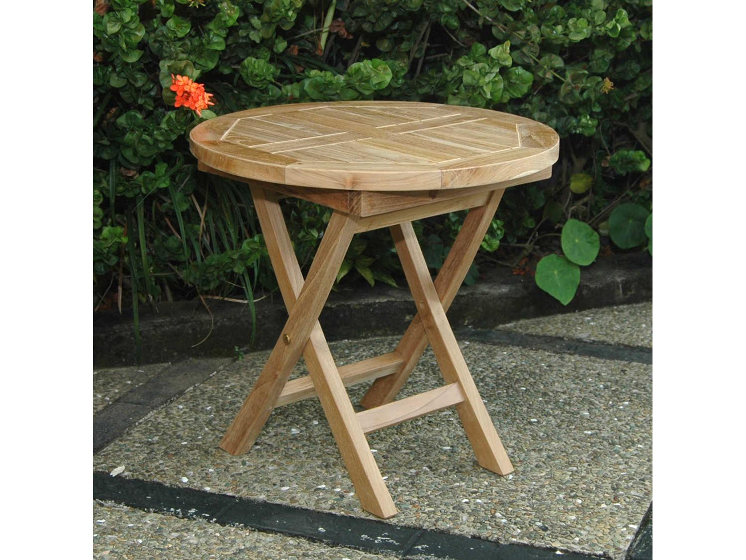 Anderson Teak Bahama Mini Side Round Folding Table
