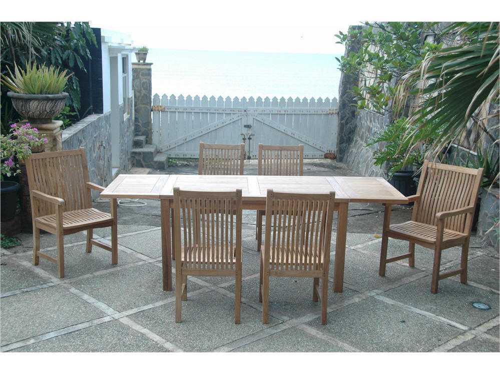 Anderson Teak Bahama Rectangular Table with Double Leaf Extensions