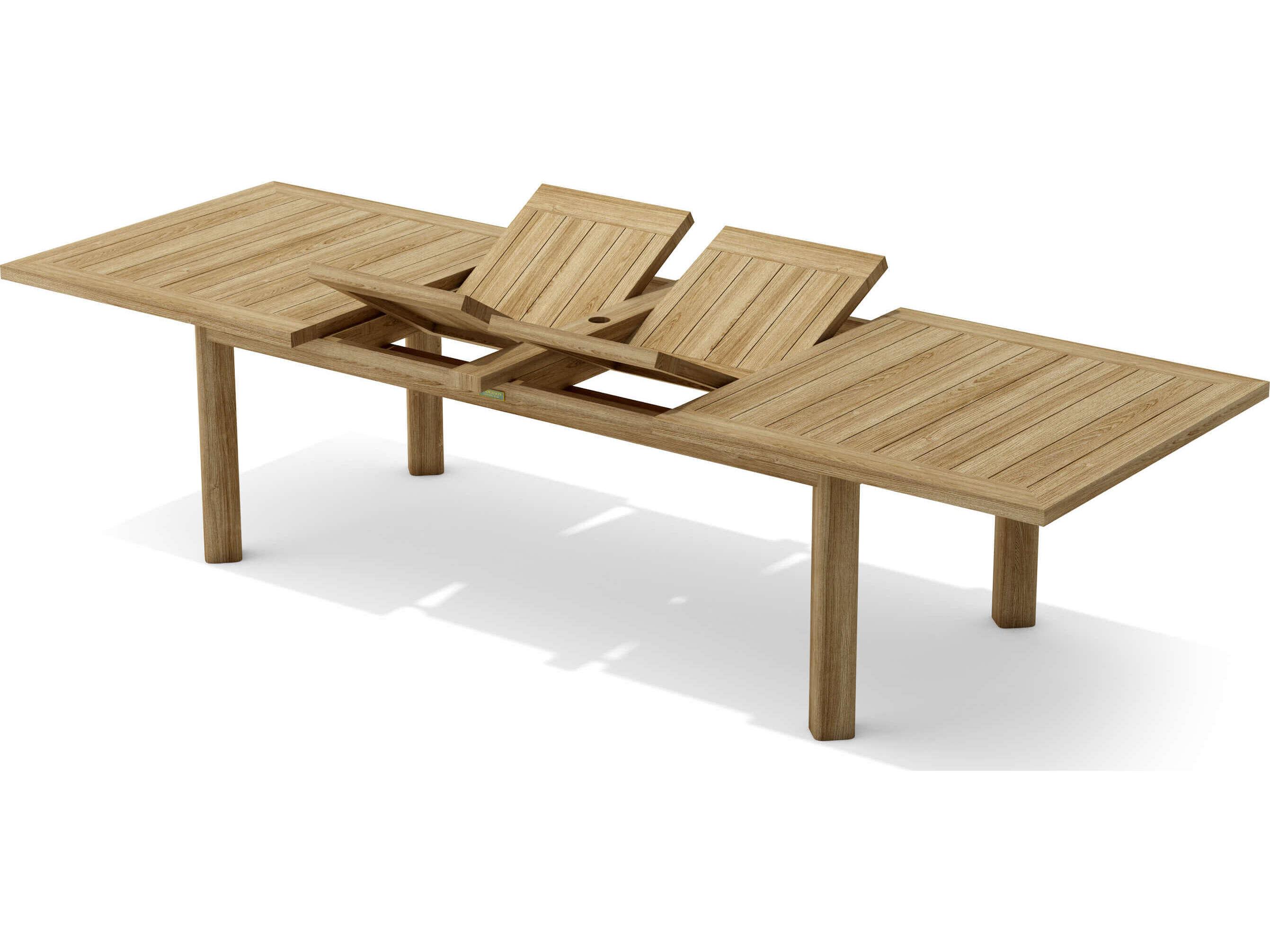 Anderson Teak Chelsea Rectangular Umbrella Hole Dining Table