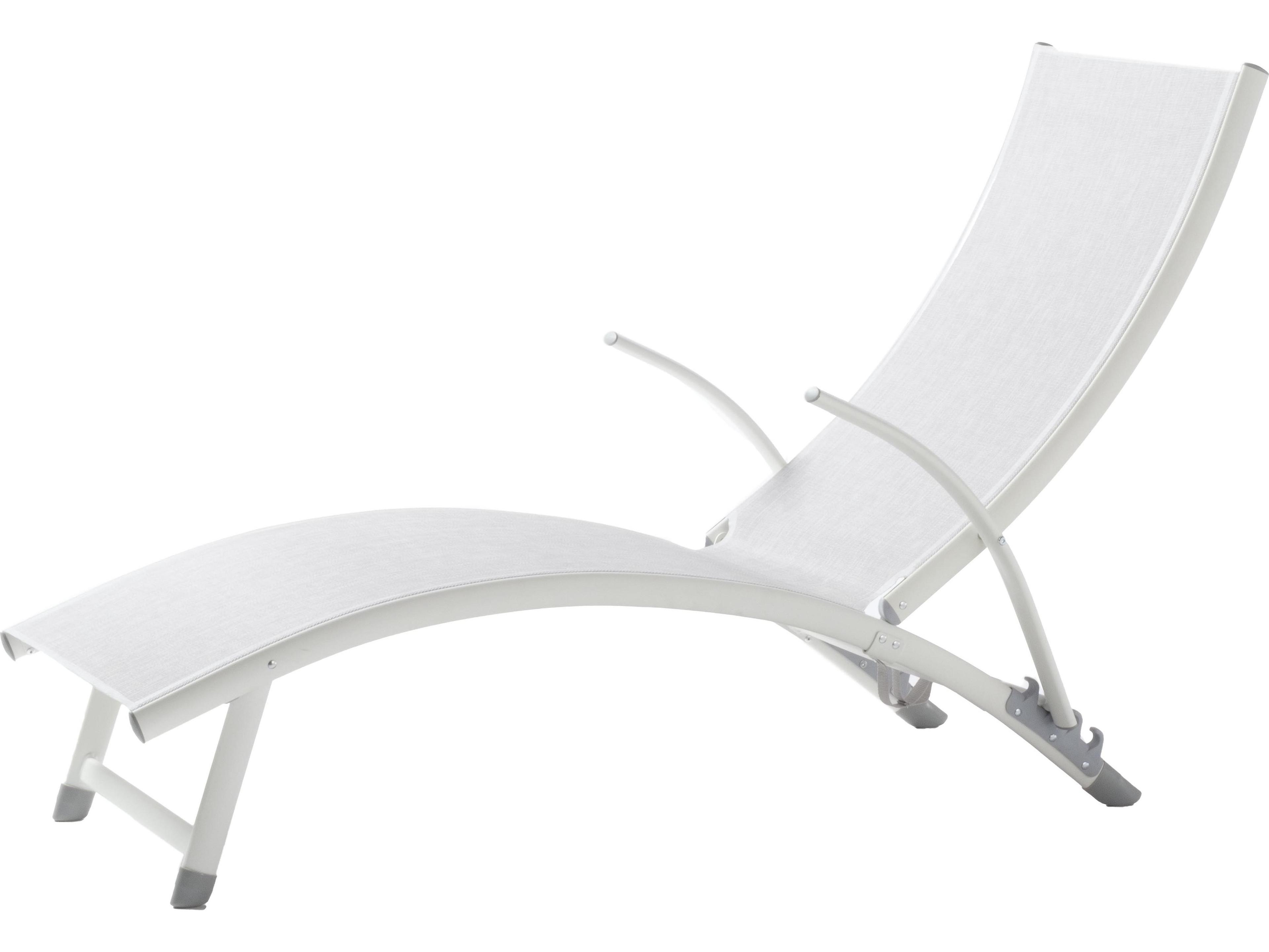 Alfresco Home Poolside Set of 2 Loft White Outdoor Patio Chaise Lounge