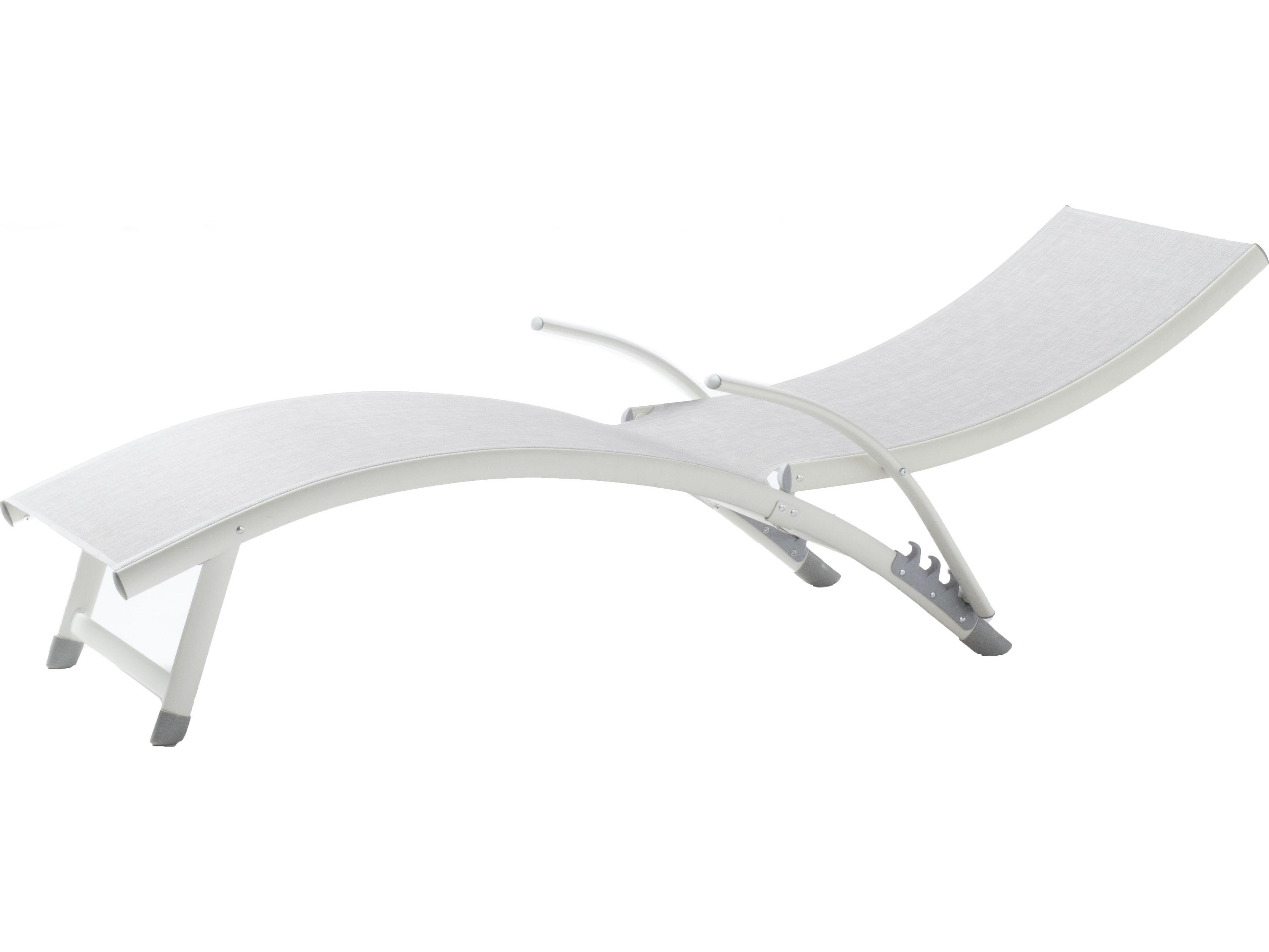 Alfresco Home Poolside Set of 2 Loft White Outdoor Patio Chaise Lounge