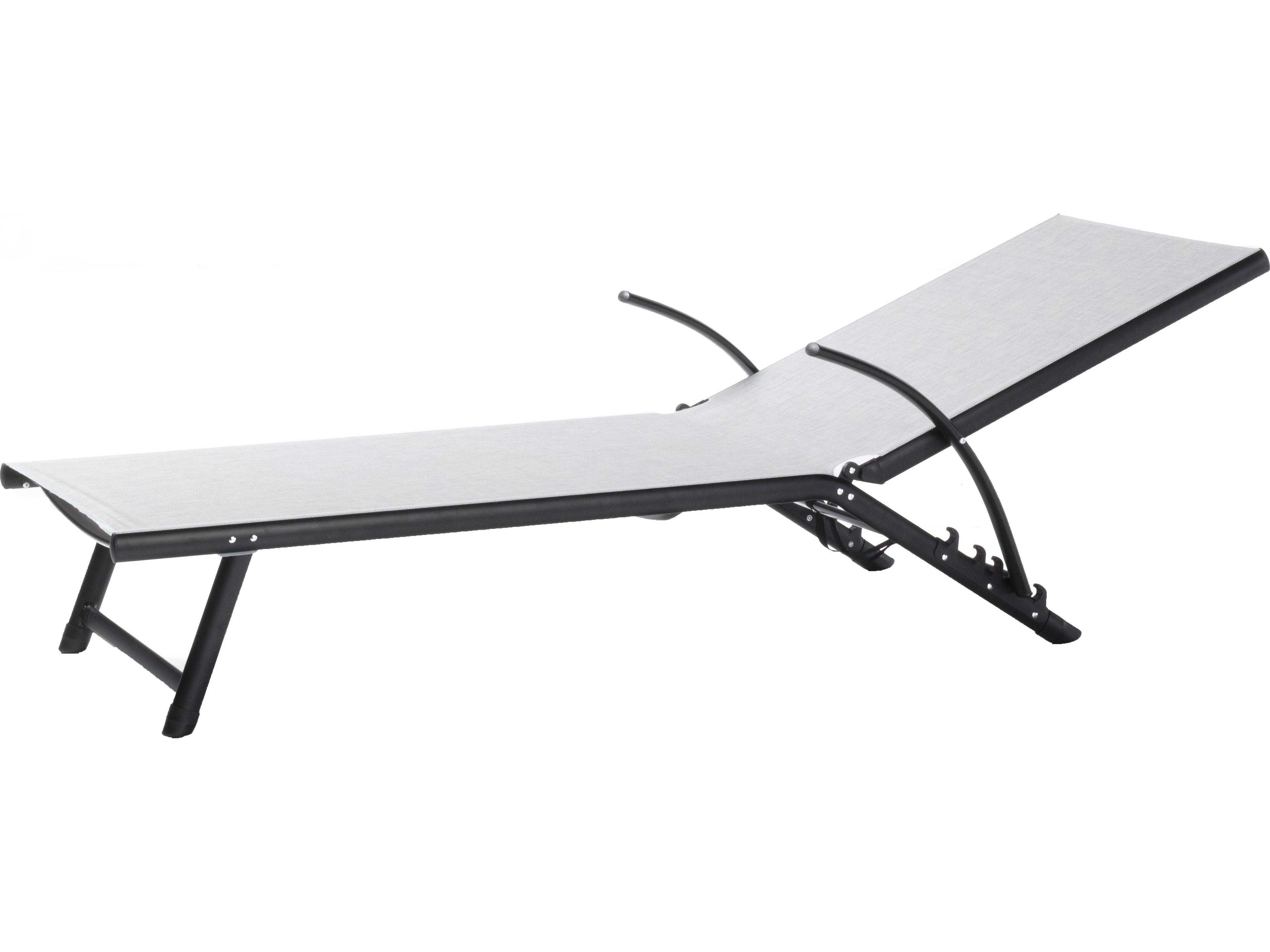 Alfresco Home Oceanview Soho Black Aluminum Patio Chaise Lounge