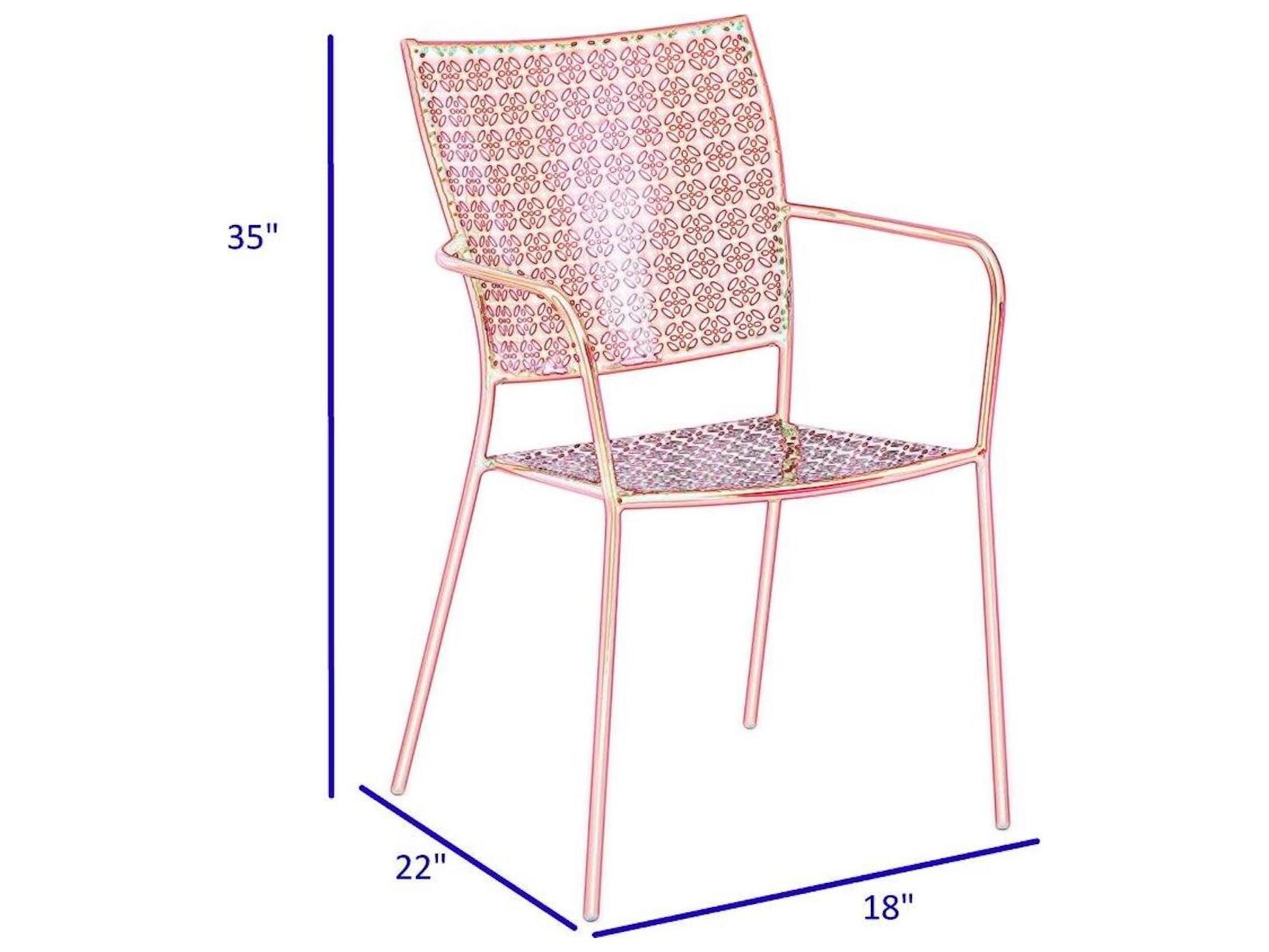Alfresco Home Martini Cherry Pie Wrought Iron Patio Dining Chair