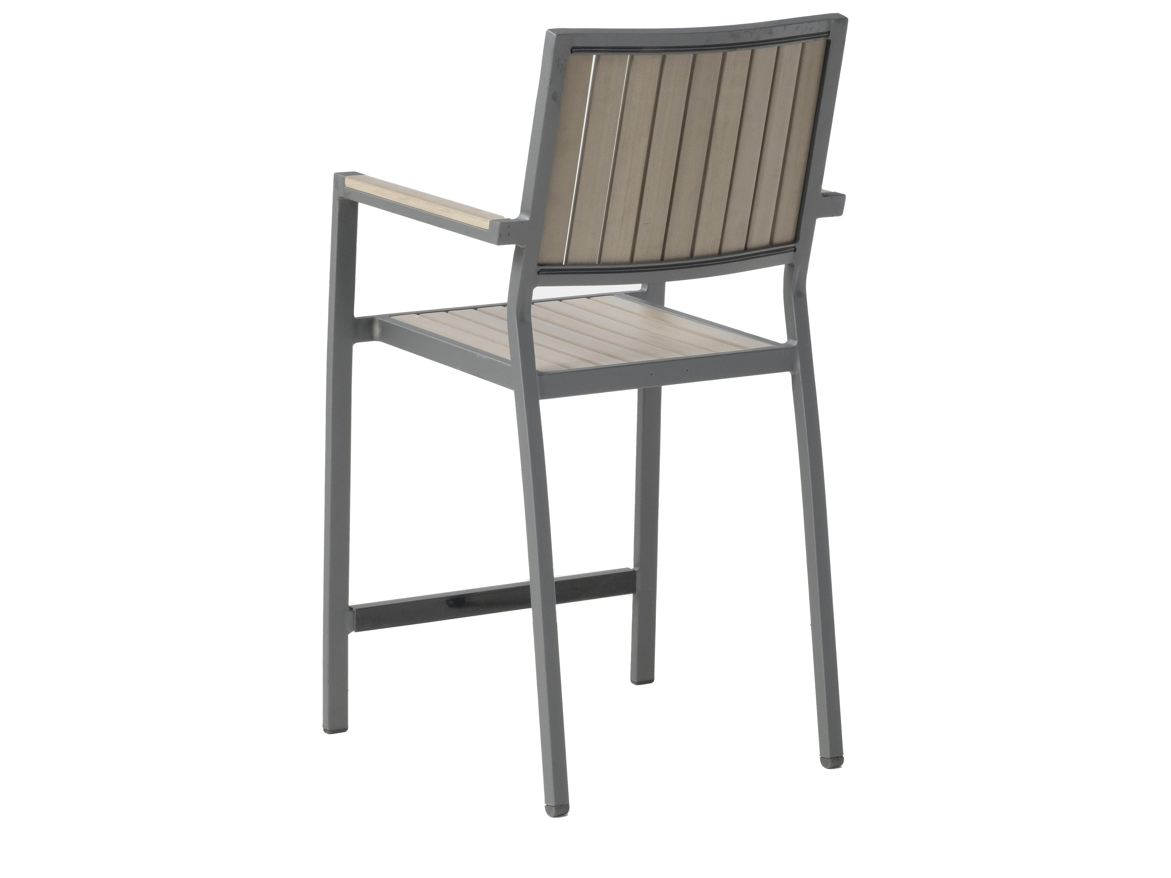 Alfresco Home Dark Grey Polywood Aluminum Bar stool