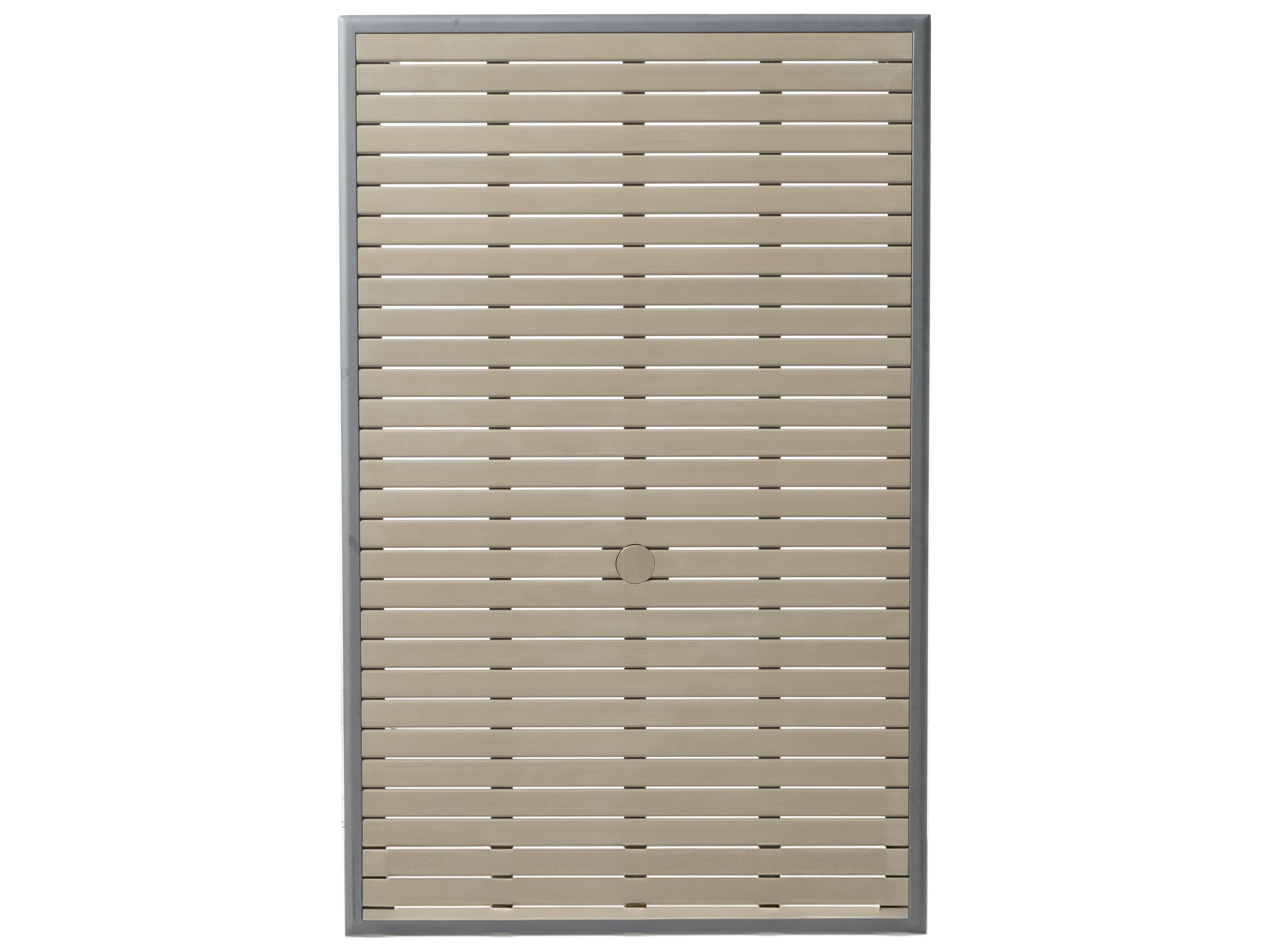 Alfresco Home Oden Gray Polywood Rectangular Patio Dining Table with Umbrella Hole