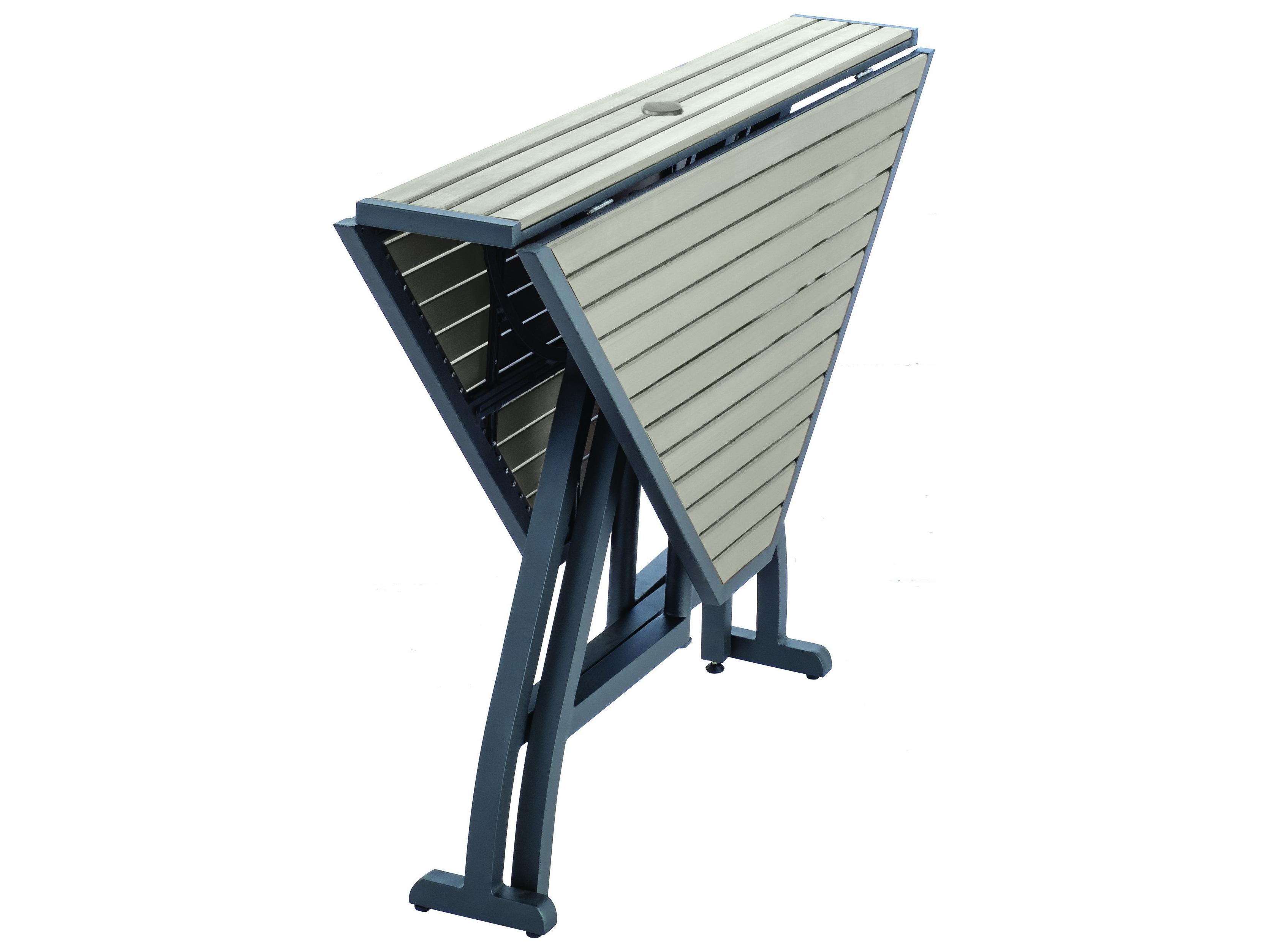 Alfresco Home Oden Dark Grey Polywood Square Patio Counter Table