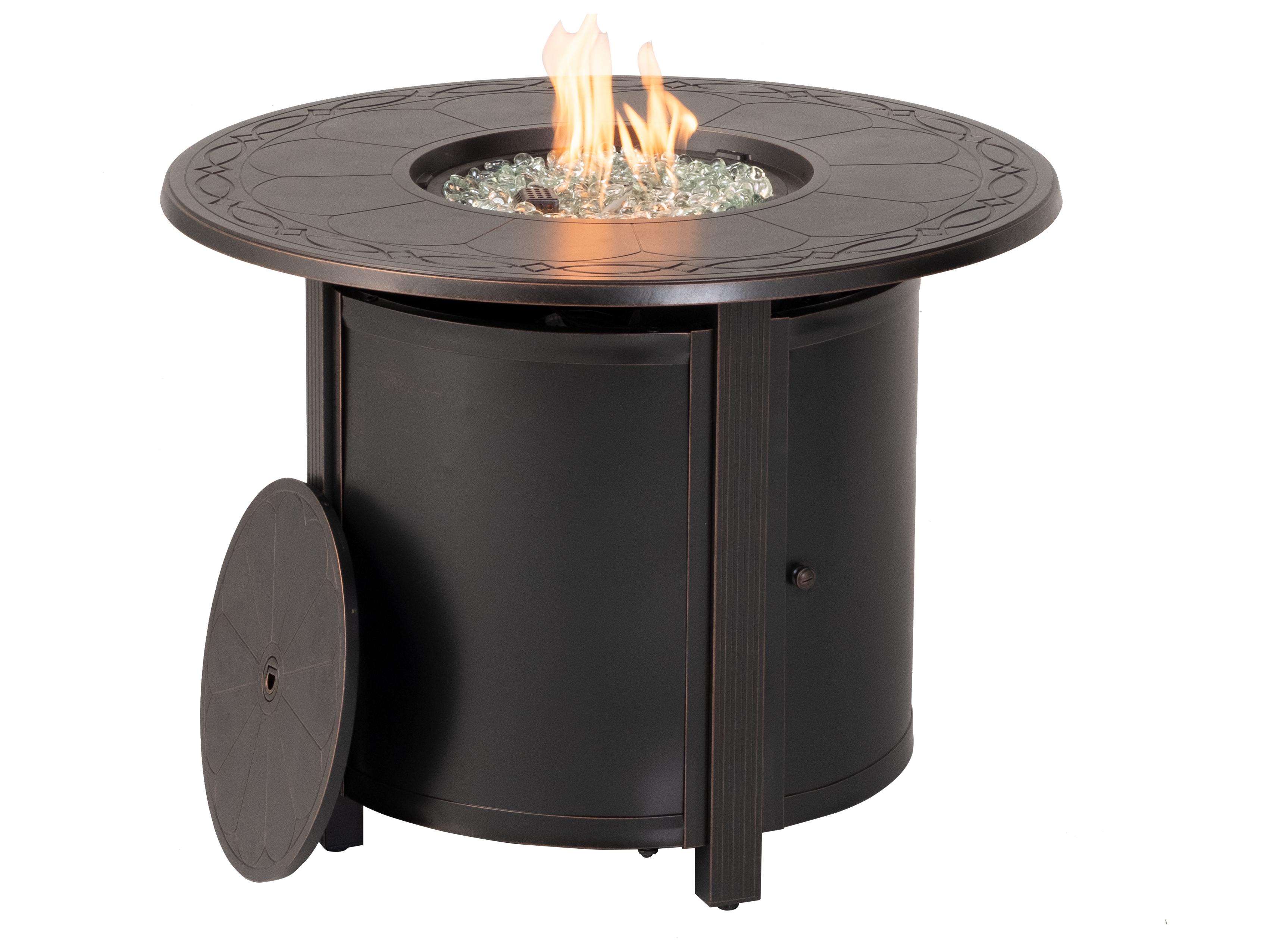 Alfresco Home Hartwick Topaz Cast Aluminum Round Outdoor Fire Pit Table