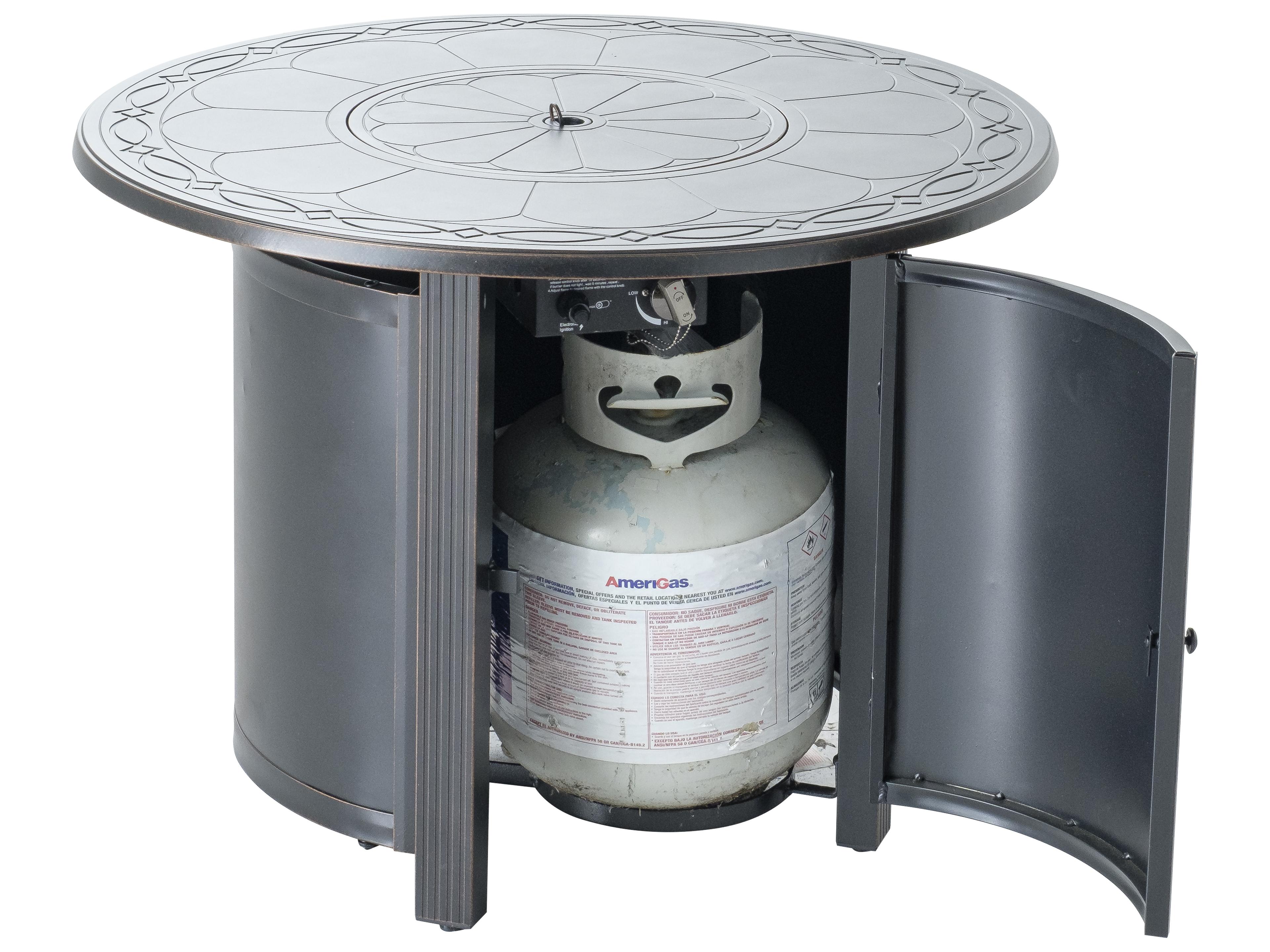 Alfresco Home Hartwick Topaz Cast Aluminum Round Outdoor Fire Pit Table