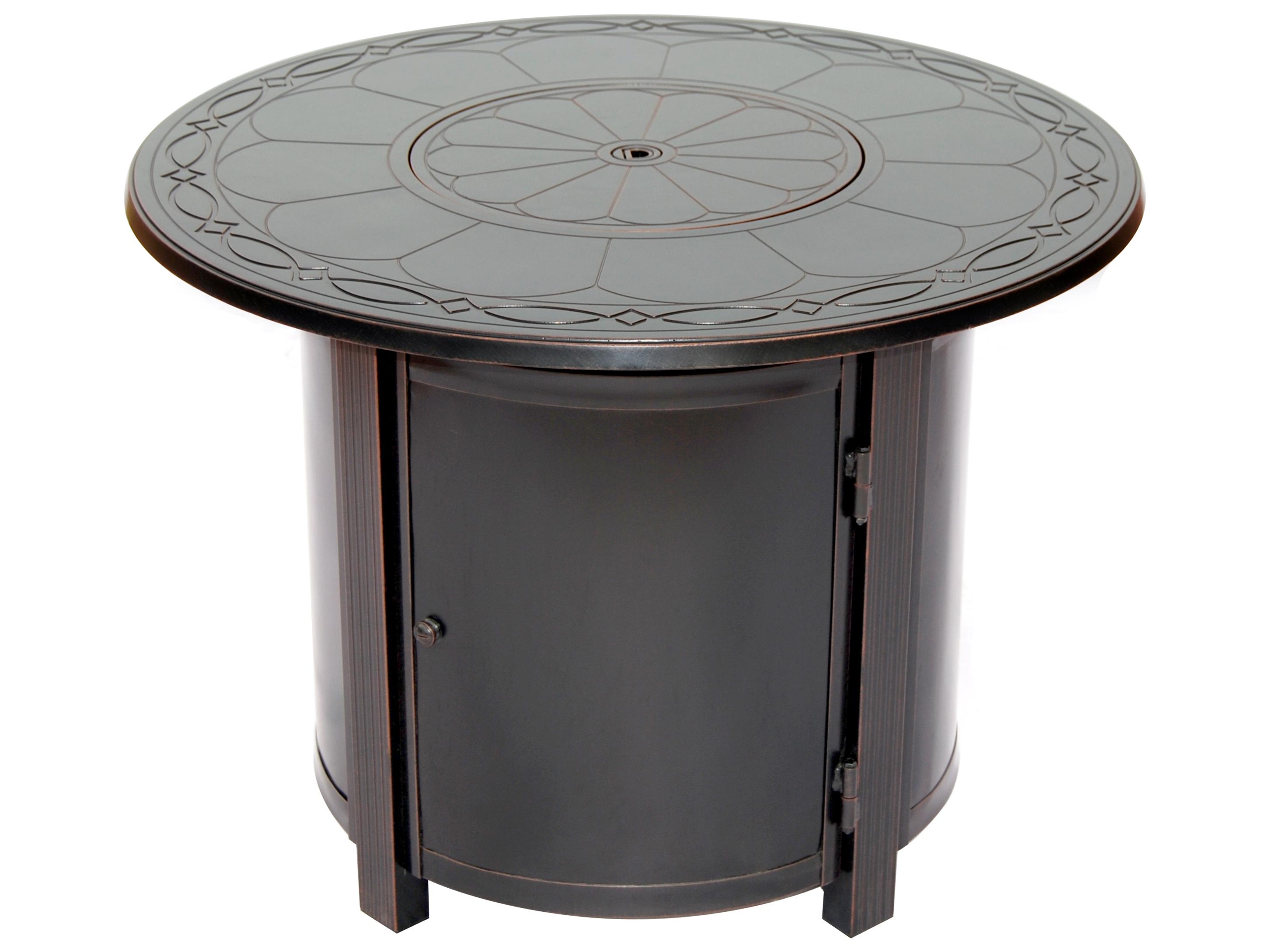 Alfresco Home Hartwick Topaz Cast Aluminum Round Outdoor Fire Pit Table