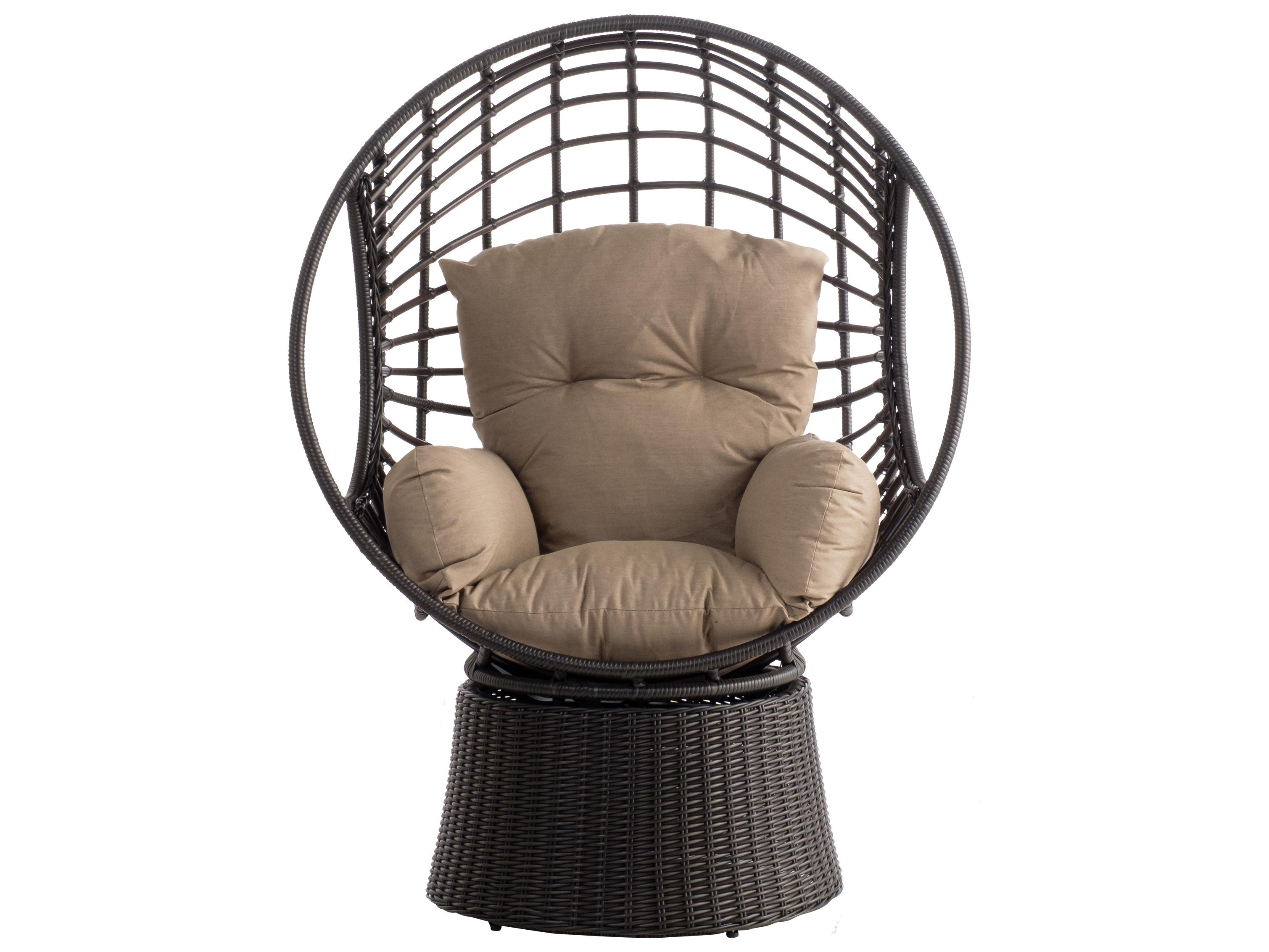 Alfresco Home Nadine Wicker Swivel Patio Lounge Chair