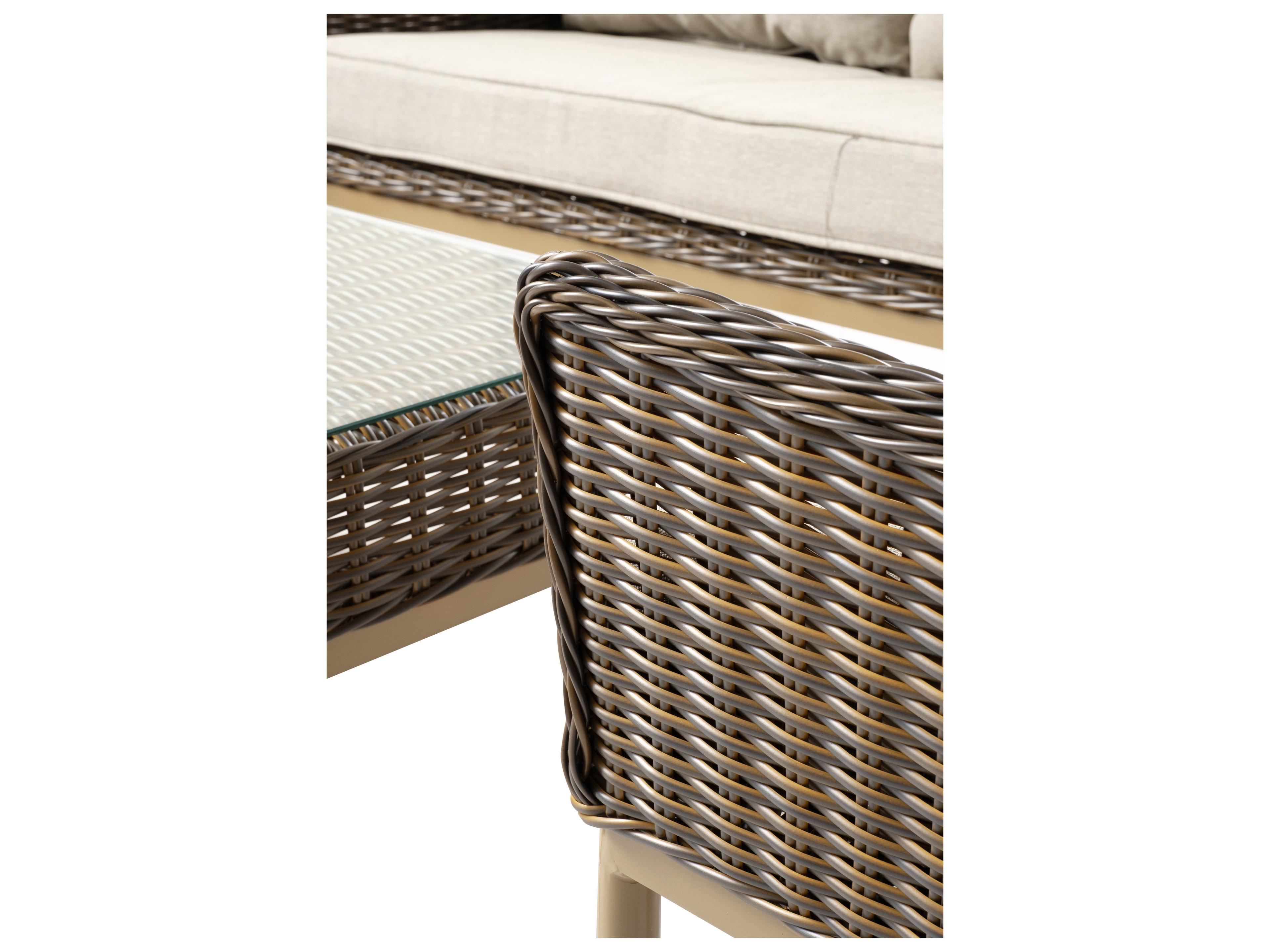 Alfresco Home Eva Brown Wicker Loveseat Set