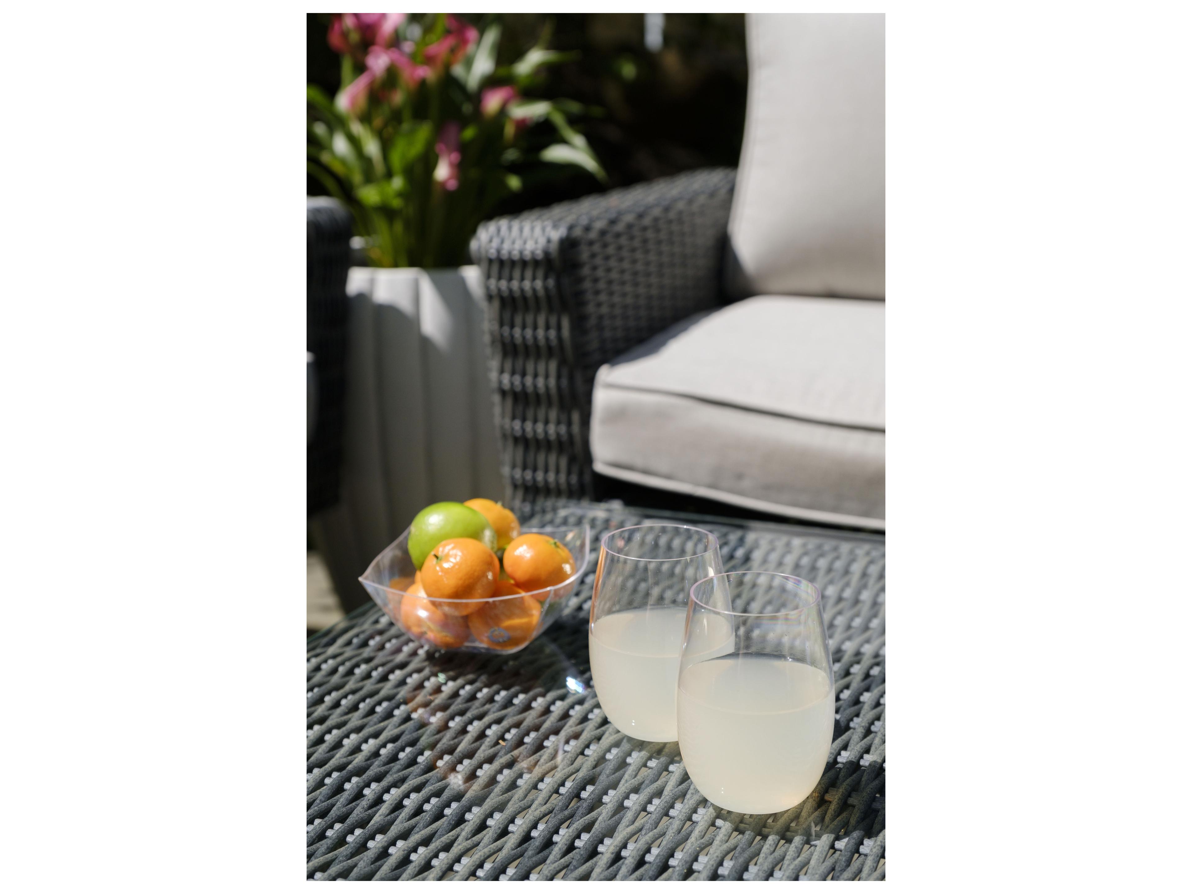 Alfresco Home Castlewood Stone Wicker Outdoor Patio Lounge Set