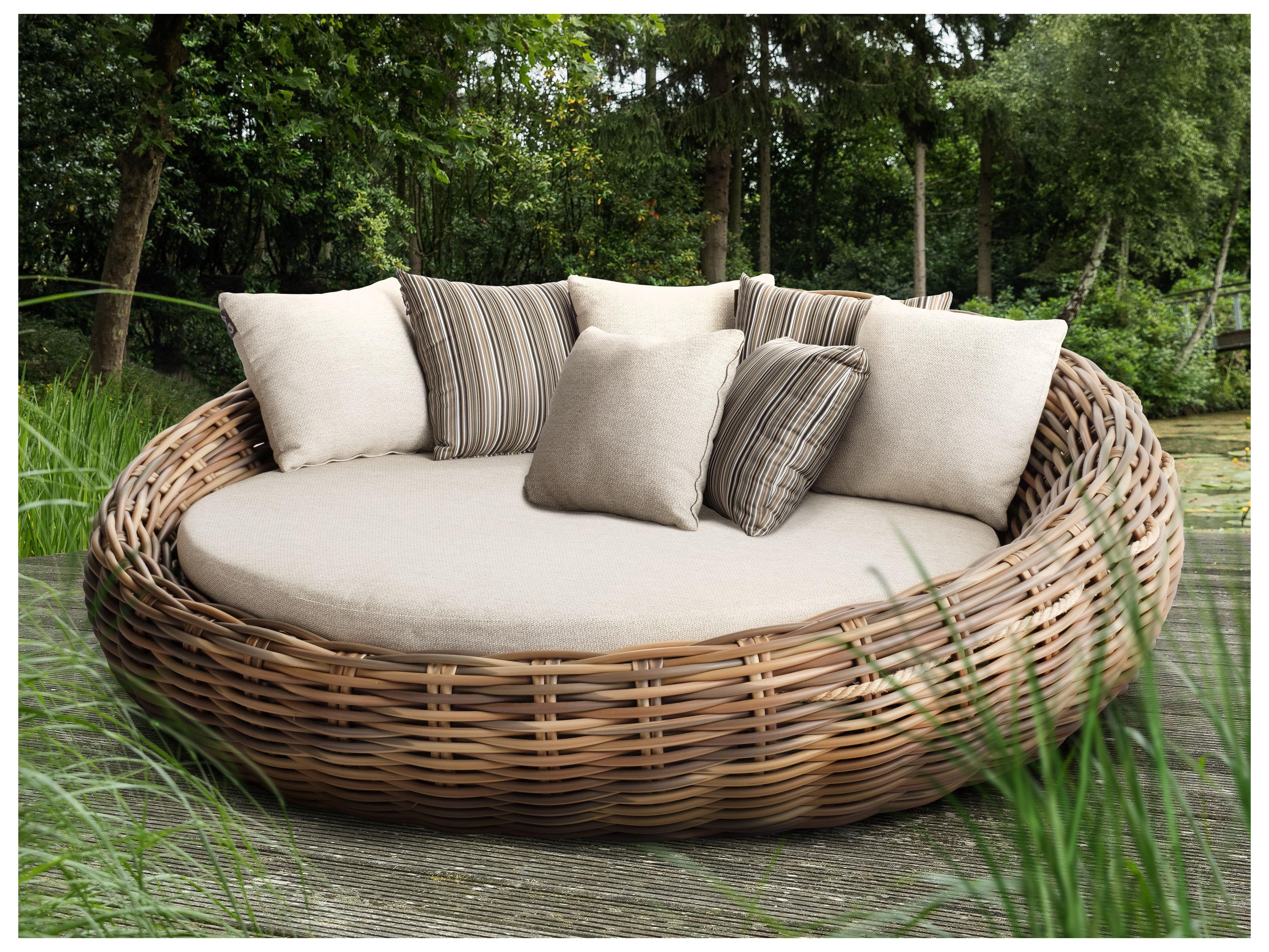 Alfresco Home Cocoon Wicker Cushion Patio Lounge Bed