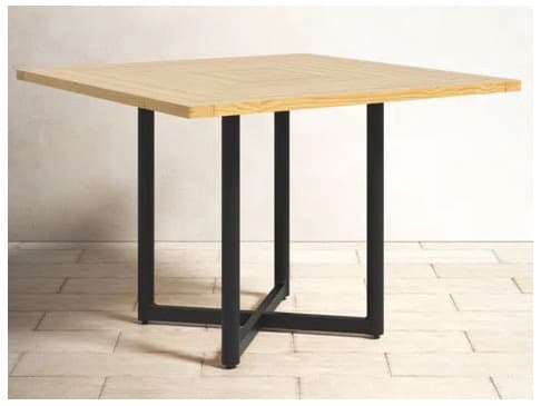 Alfresco Home Jakarta Square Teak Umbrella Hole Outdoor Patio Dining Table