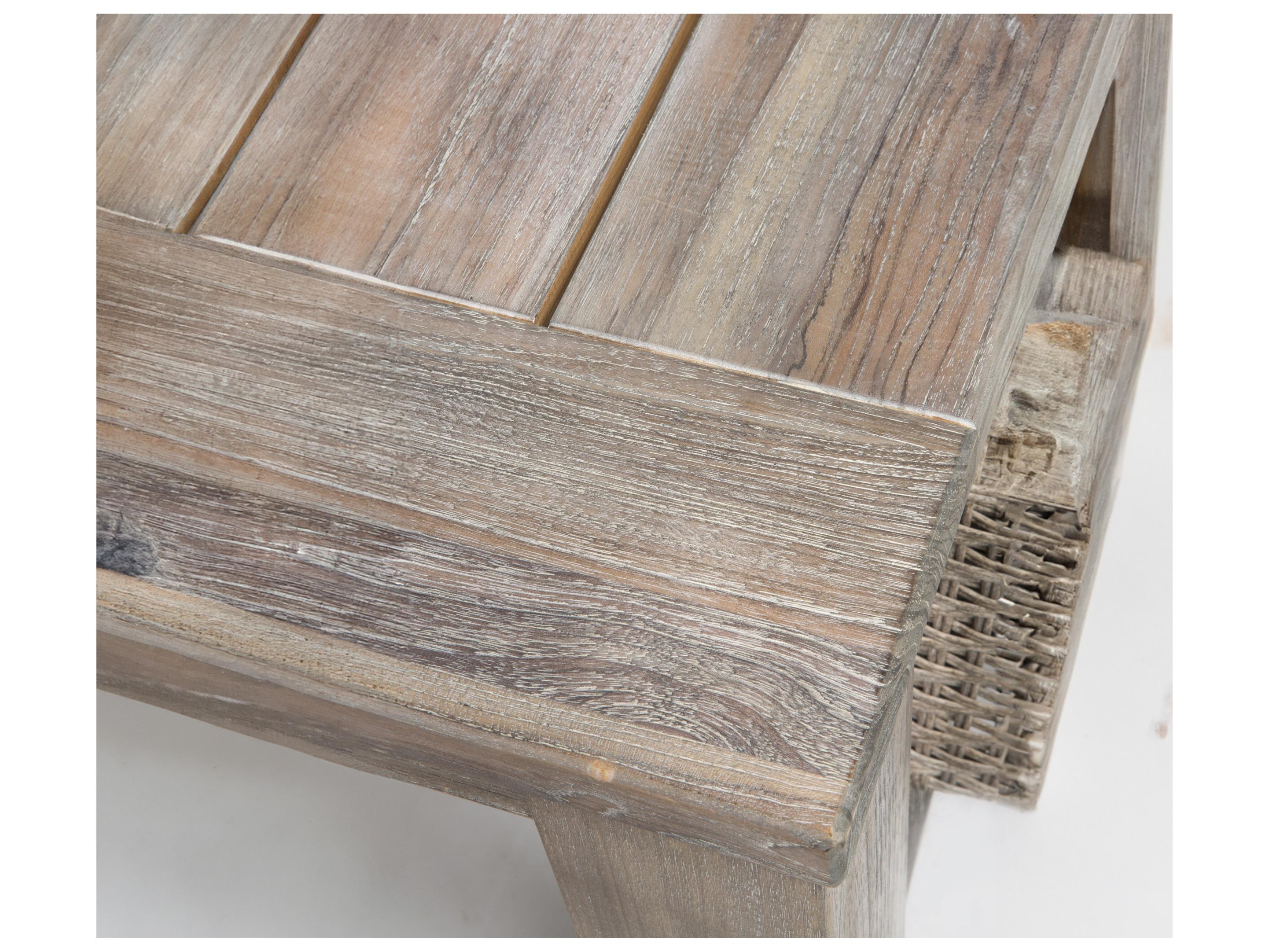 Alfresco Home Malvern Vintage Wood Patio Dining Table with Umbrella Hole