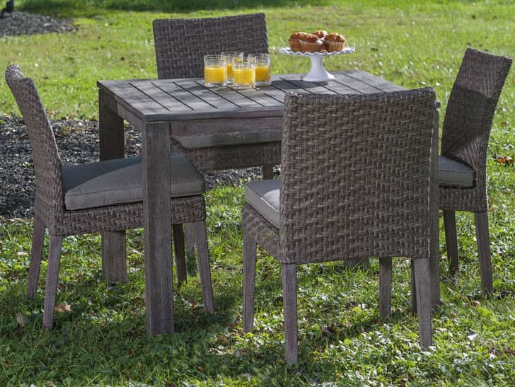 Alfresco Home Cornwall Degas & Vintage Patina Woven Outdoor Dining Set