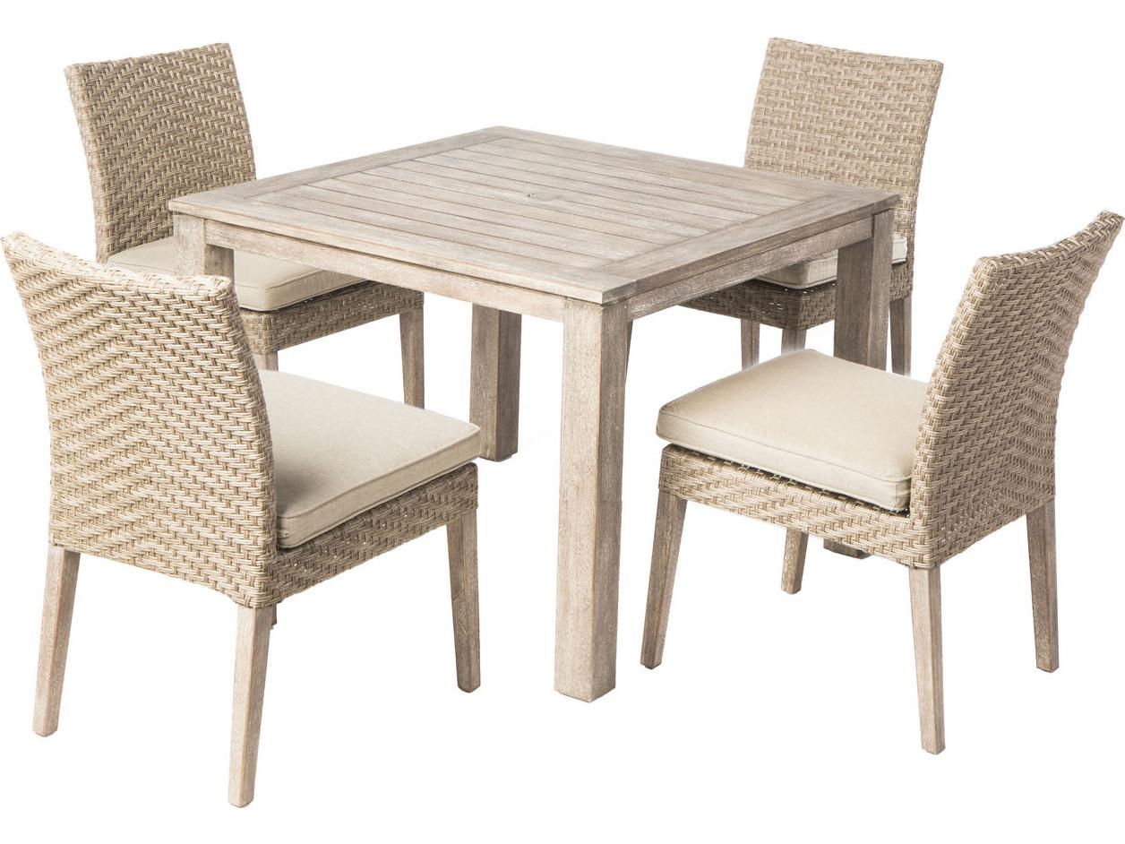 Alfresco Home Cornwall Degas & Vintage Patina Woven Outdoor Dining Set