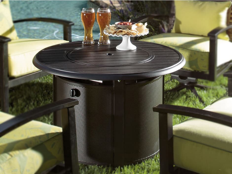 Alfresco Home Bay Ridge Blacksmith Round Patio Fire Pit Table