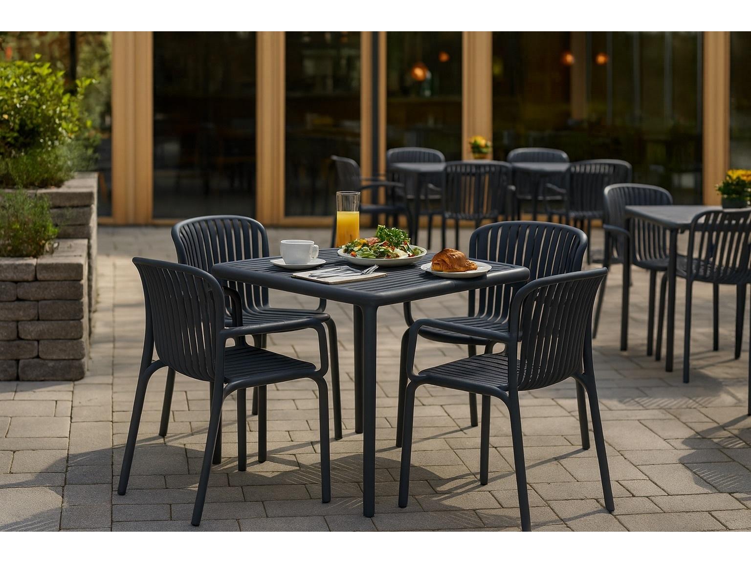 Alfresco Home Charcoal Recycled Plastic Dining Set