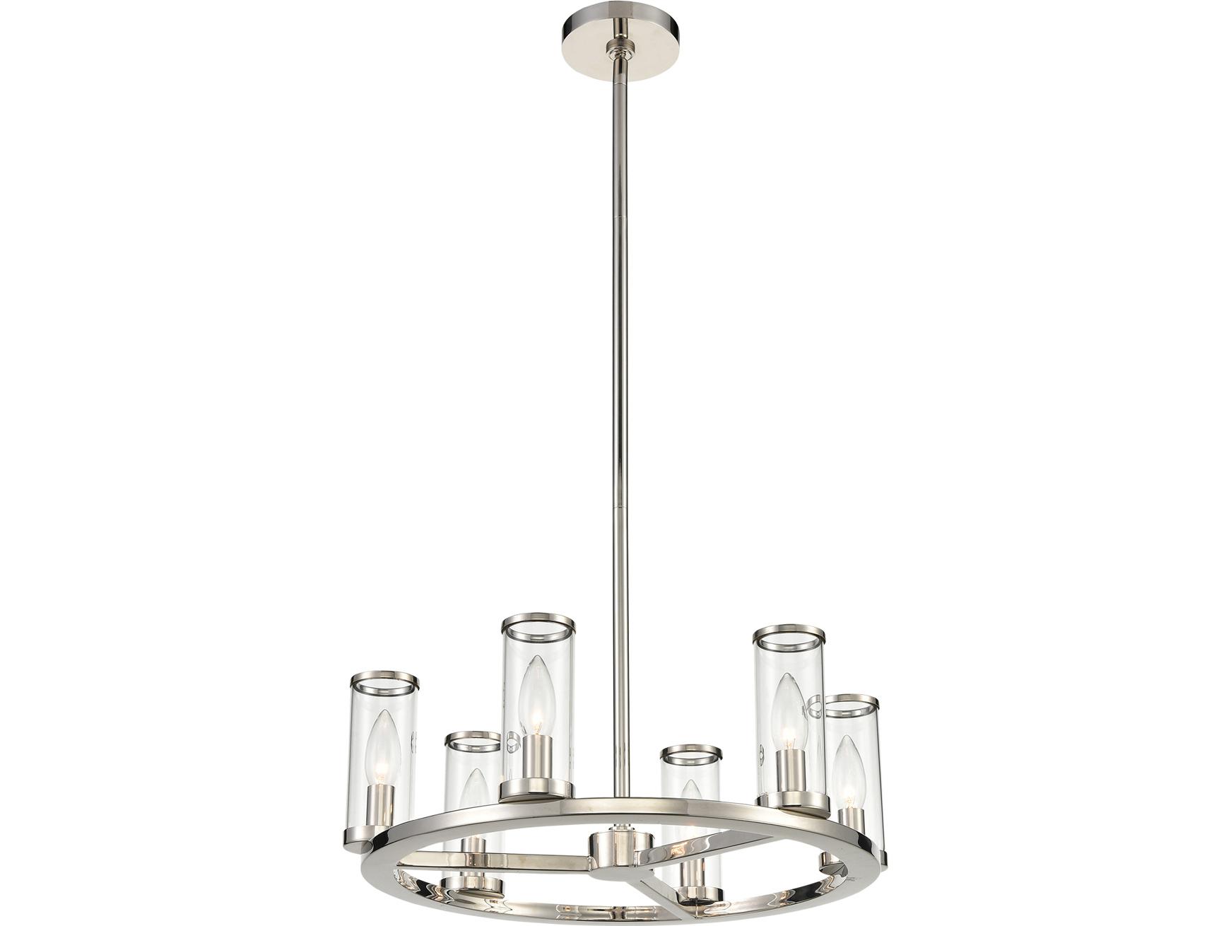 Alora Lighting Revolve 6-Light Polished Nickel Cylinder Chandelier