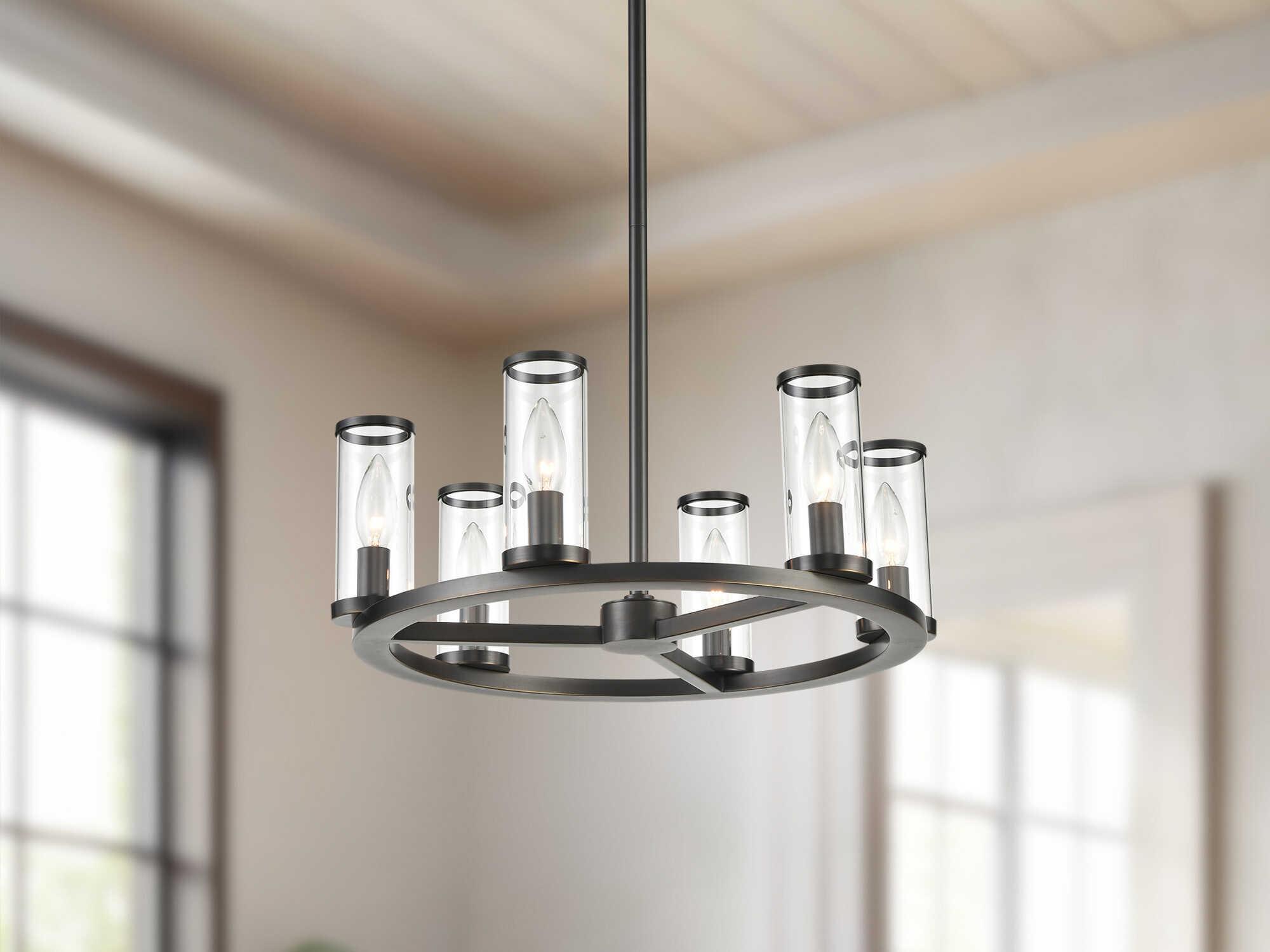 Alora Lighting Revolve 6-Light Urban Bronze Cylinder Chandelier