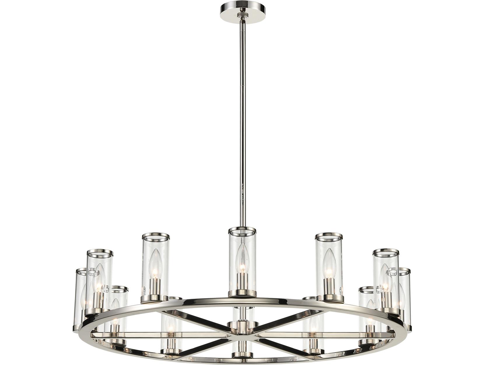 Alora Lighting Revolve 12-Light Polished Nickel Cylinder Chandelier