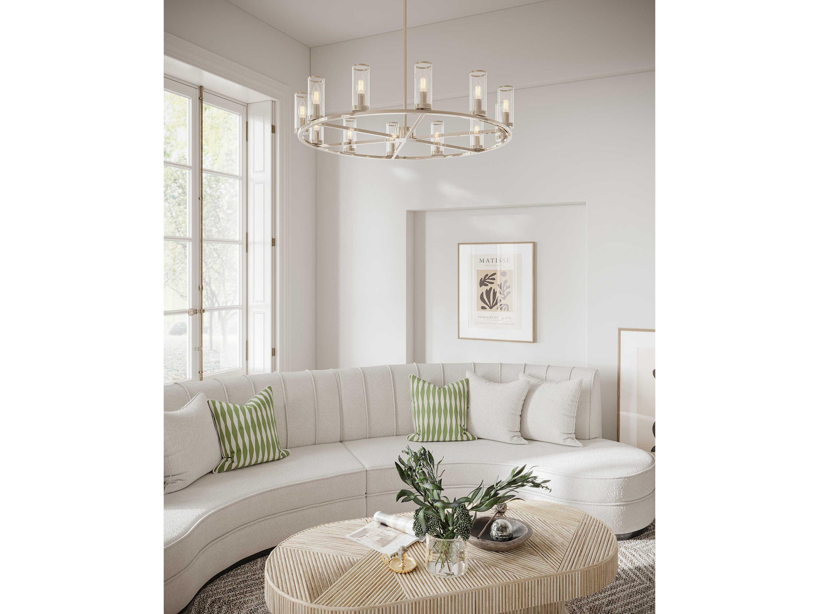 Alora Lighting Revolve 12-Light Polished Nickel Cylinder Chandelier