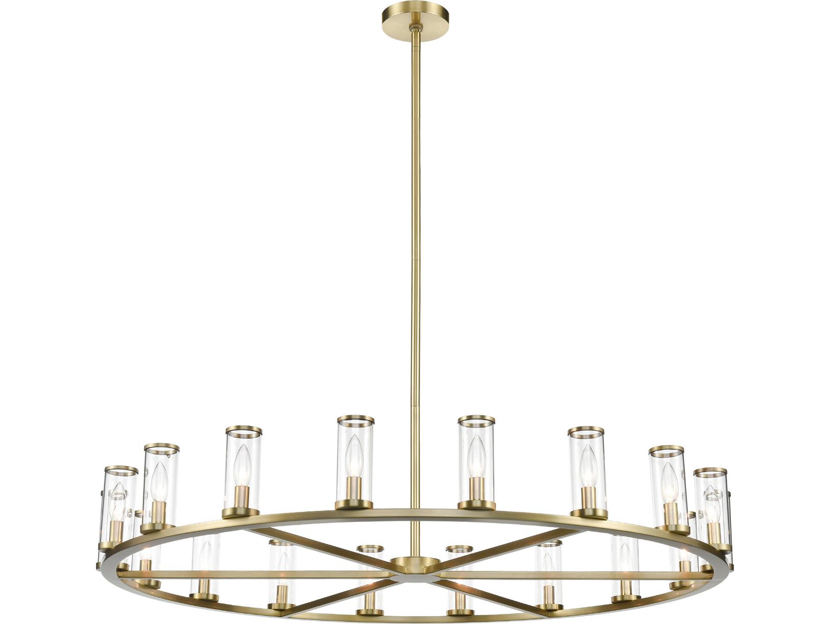 Alora Lighting Revolve 18-Light Natural Brass Cylinder Chandelier