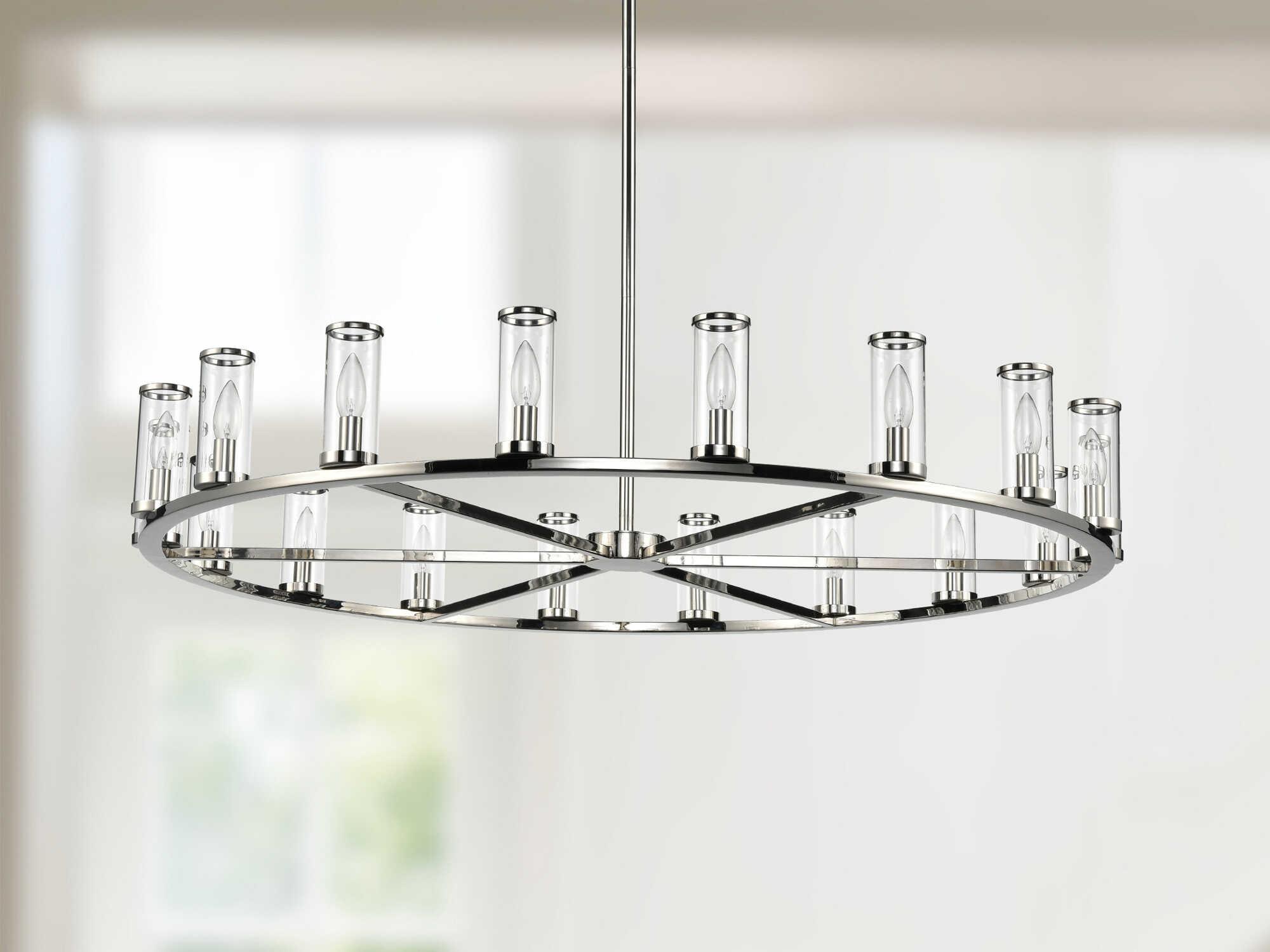 Alora Lighting Revolve 18-Light Polished Nickel Cylinder Chandelier