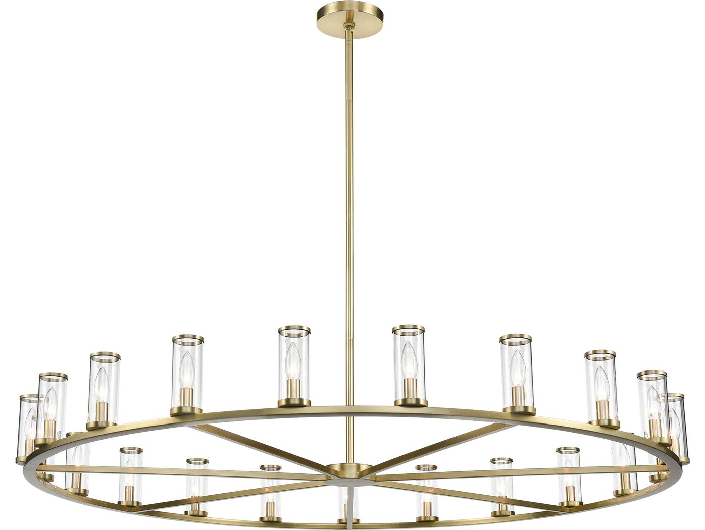 Alora Lighting Revolve 21-Light Natural Brass Cylinder Chandelier